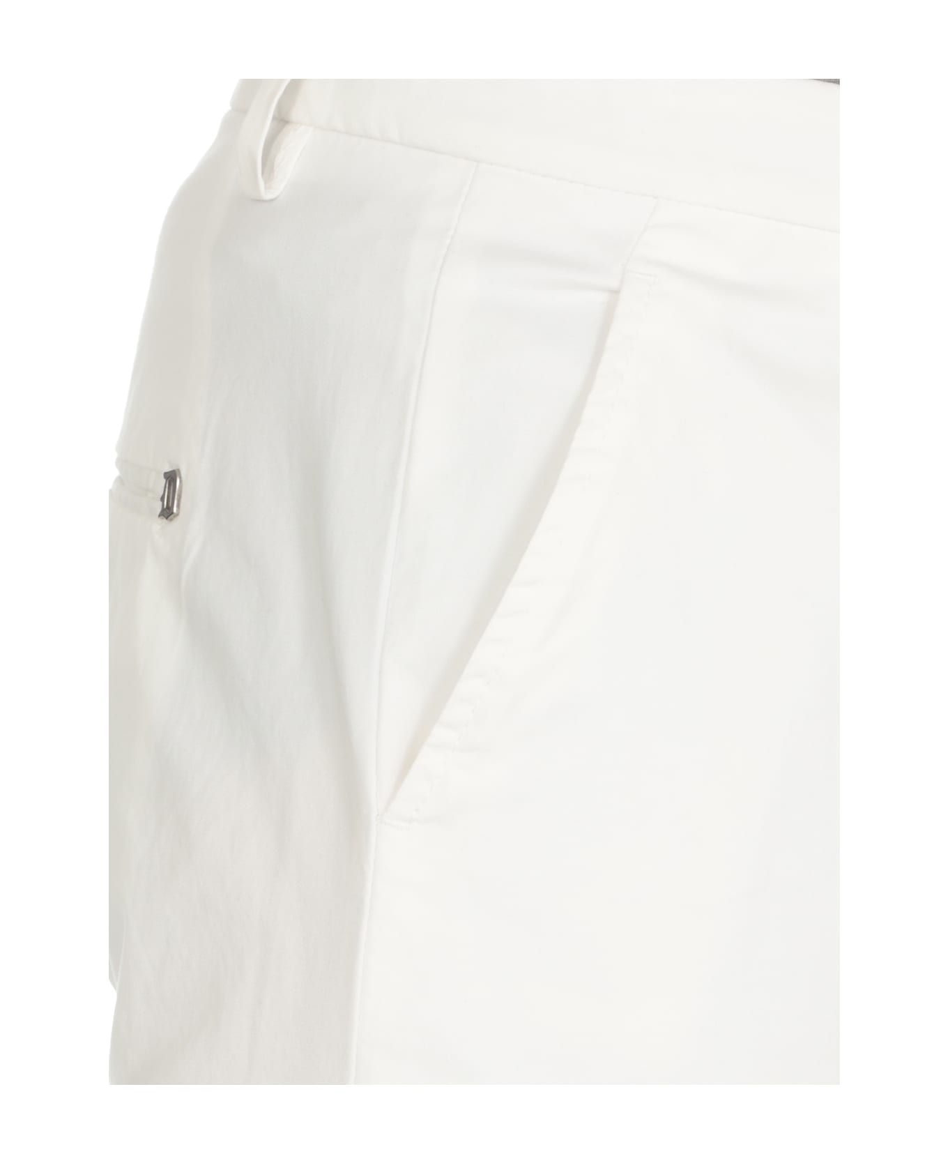 Dondup White Turn-up Trousers - White