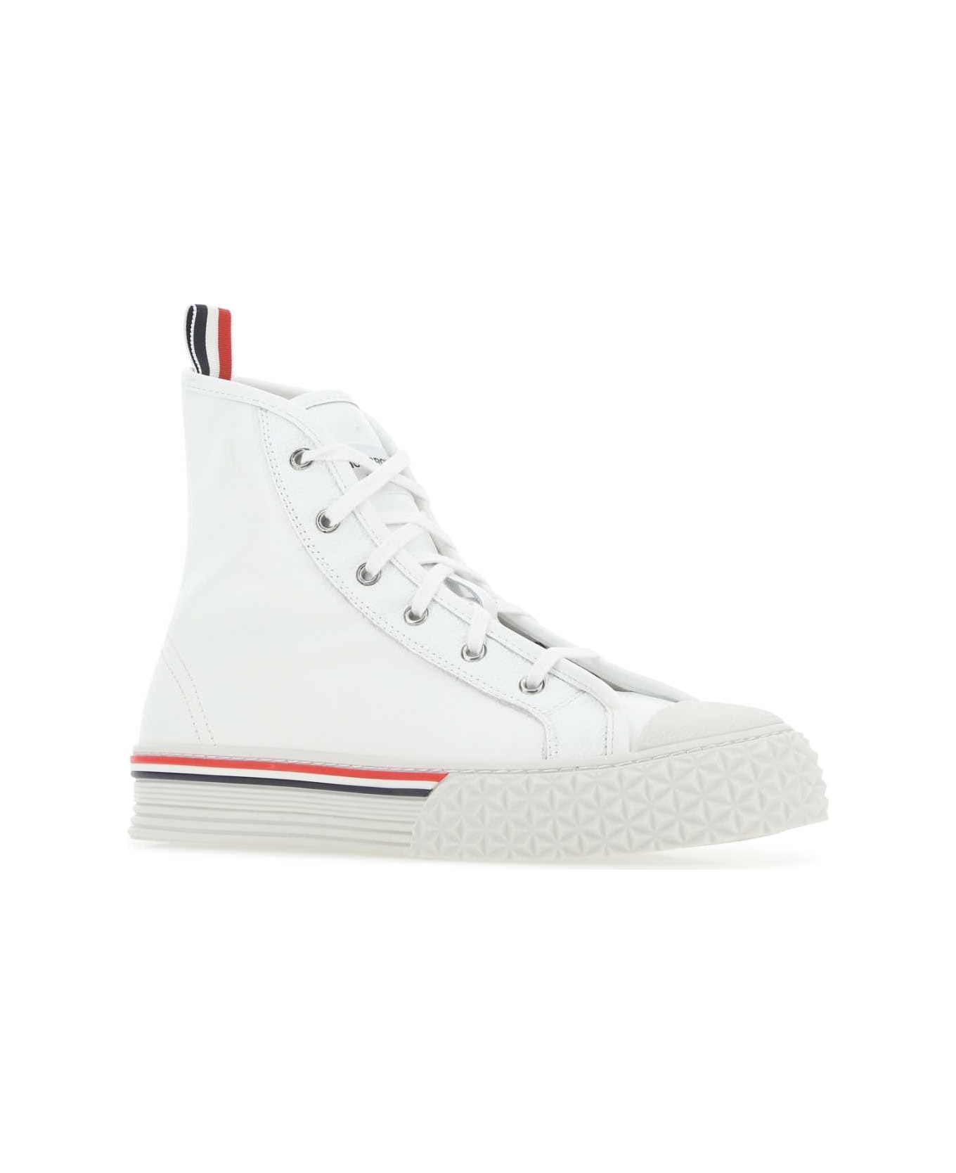 Thom Browne White Leather Collegiate Sneakers - 100 スニーカー
