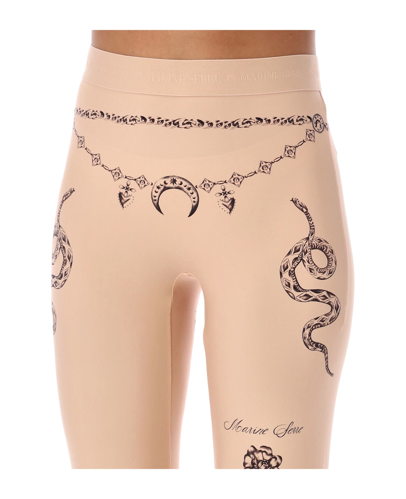 Marine Serre Tattoo Leggings - LIGHT TAN