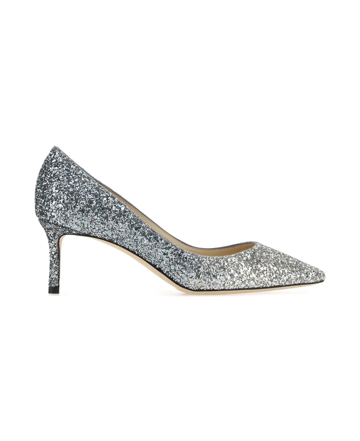 Jimmy Choo Embellished Romy 60 Pumps - SILVERDUSKBLUE