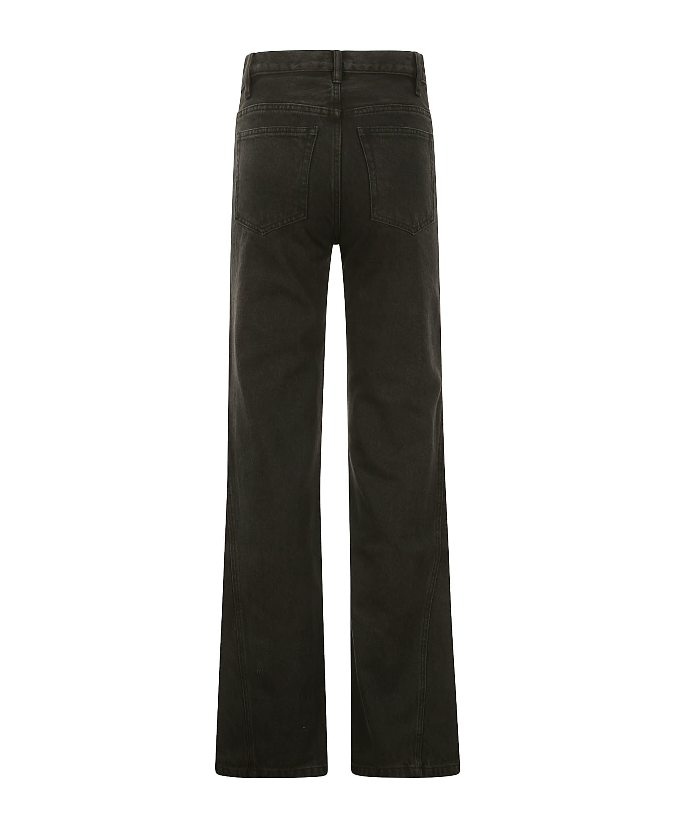 A.P.C. Button Detailed Straight Leg Jeans - WASHED BLACK