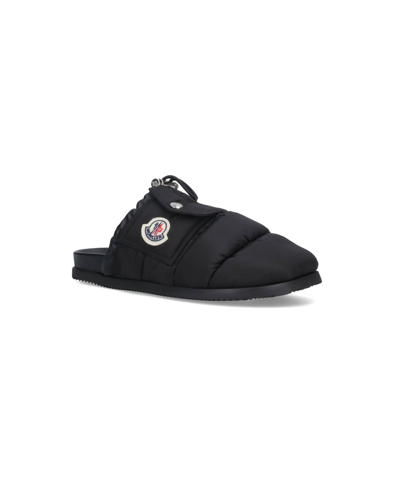 Moncler Padded Mules "mon Pocket" - Black  
