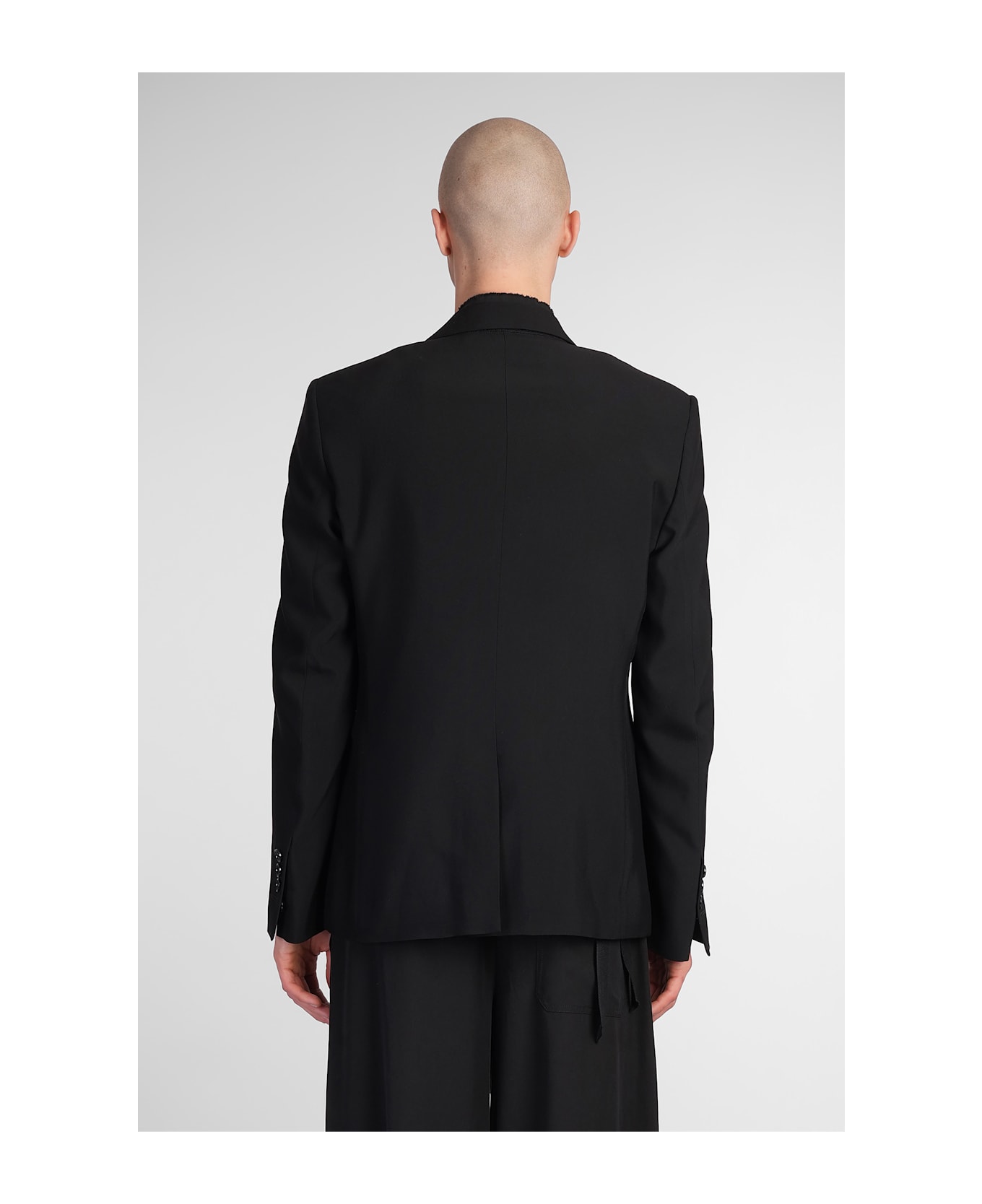 Ann Demeulemeester Cadby Blazer In Black Cotton - BLACK