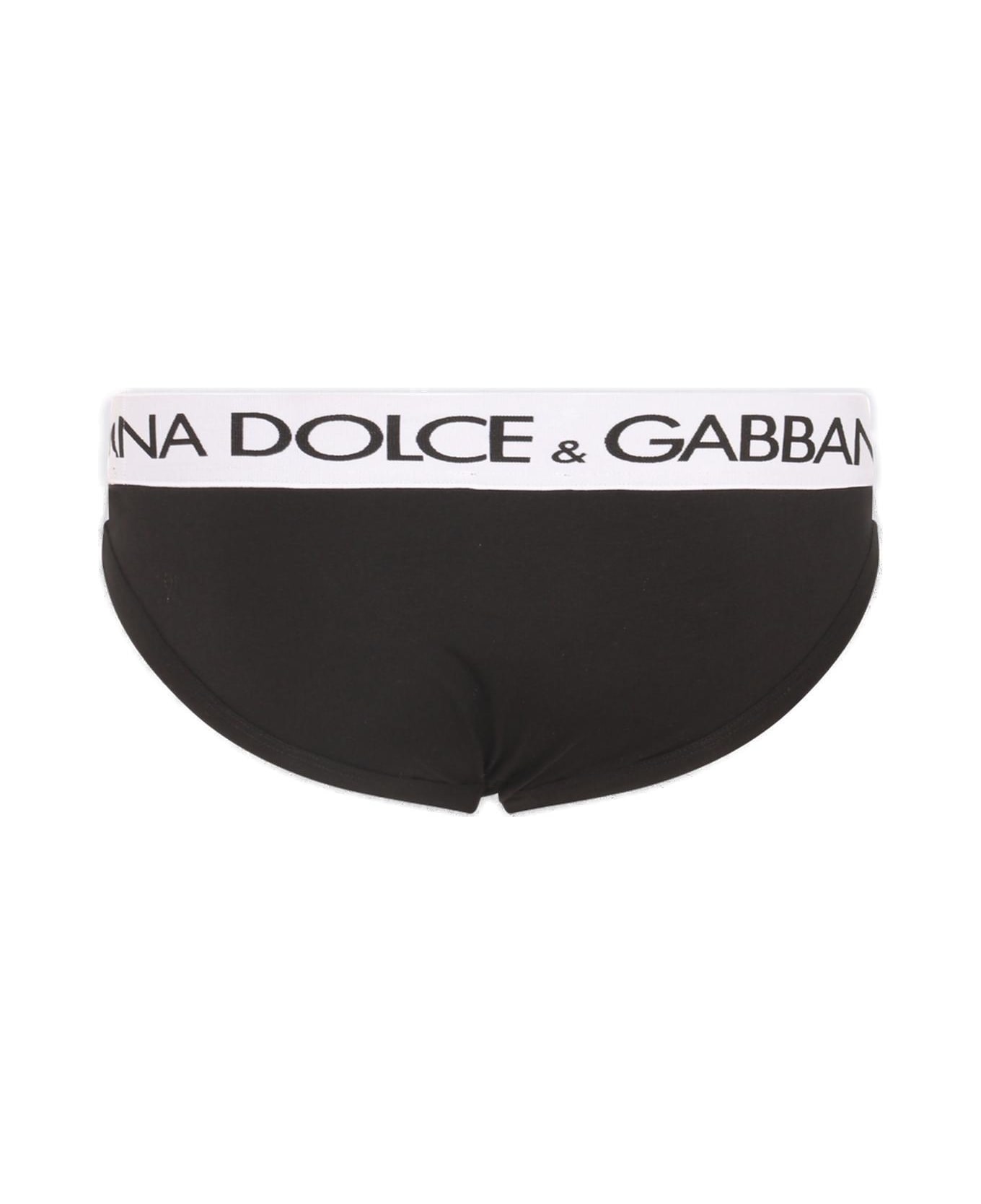 Dolce & Gabbana Elasticated Logo Waist Briefs - Black