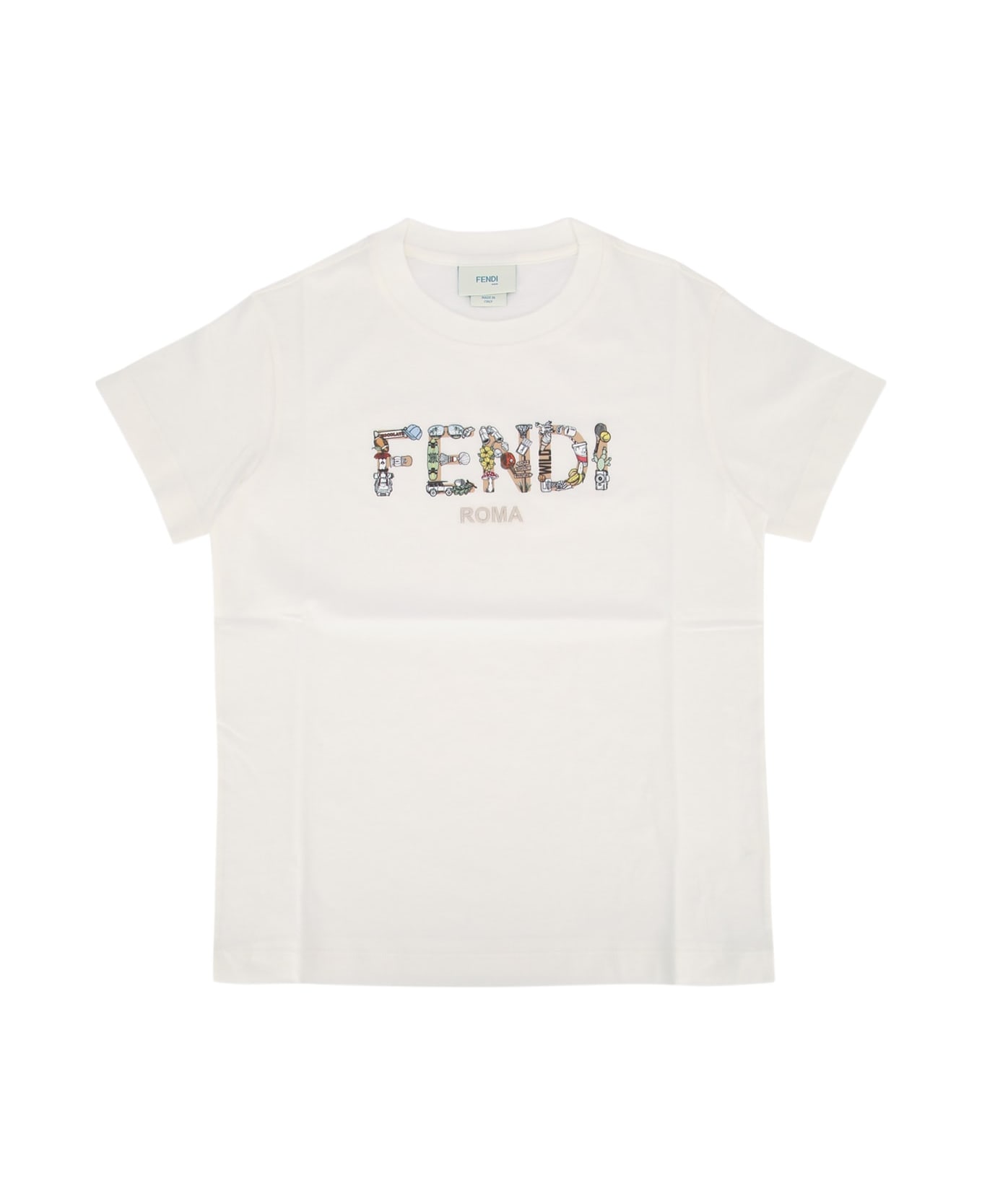 Fendi T-shirt Jersey Tinto - GESSO