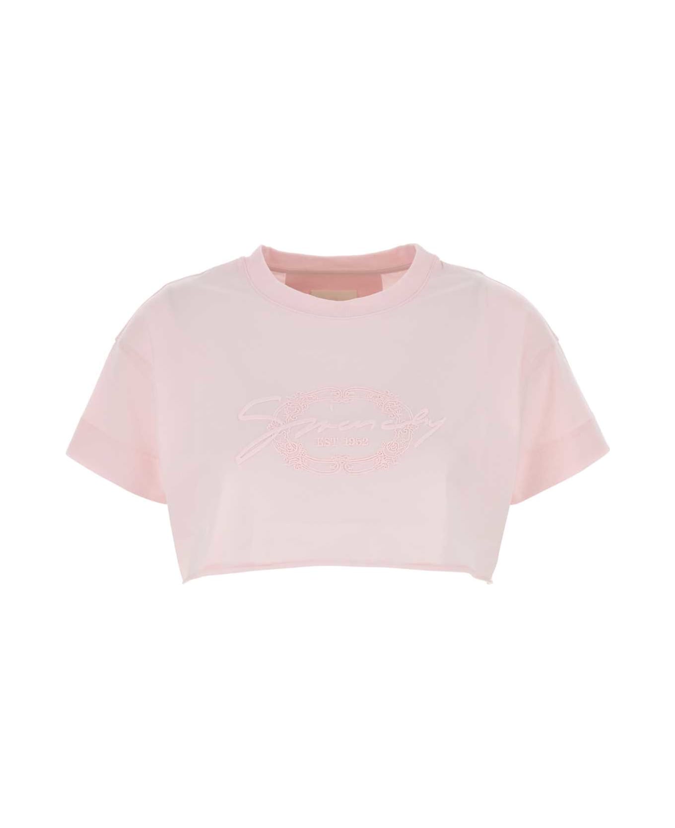 Givenchy Pastel Pink Cotton Crop-top - BABYPINK