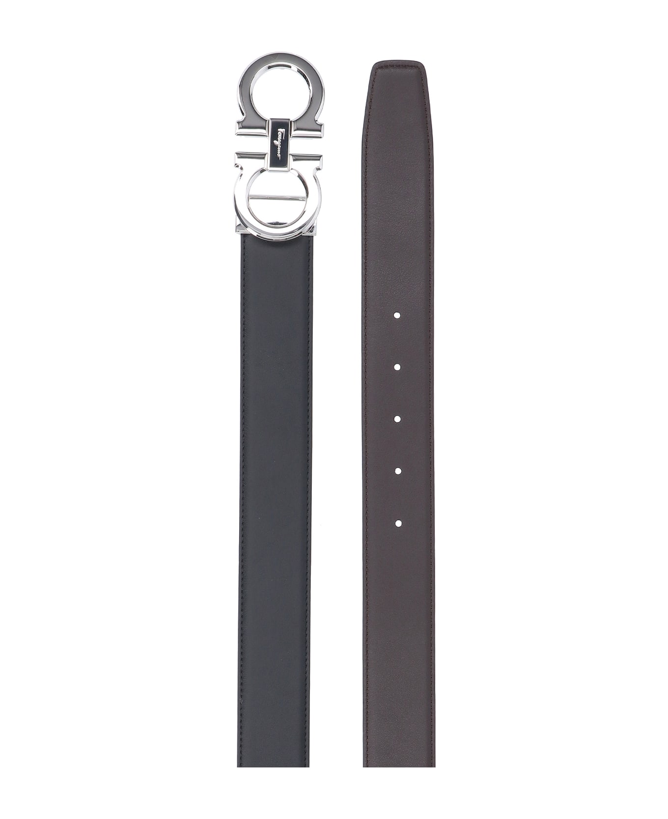 Ferragamo Reversible Belt 'gancini' - Black  