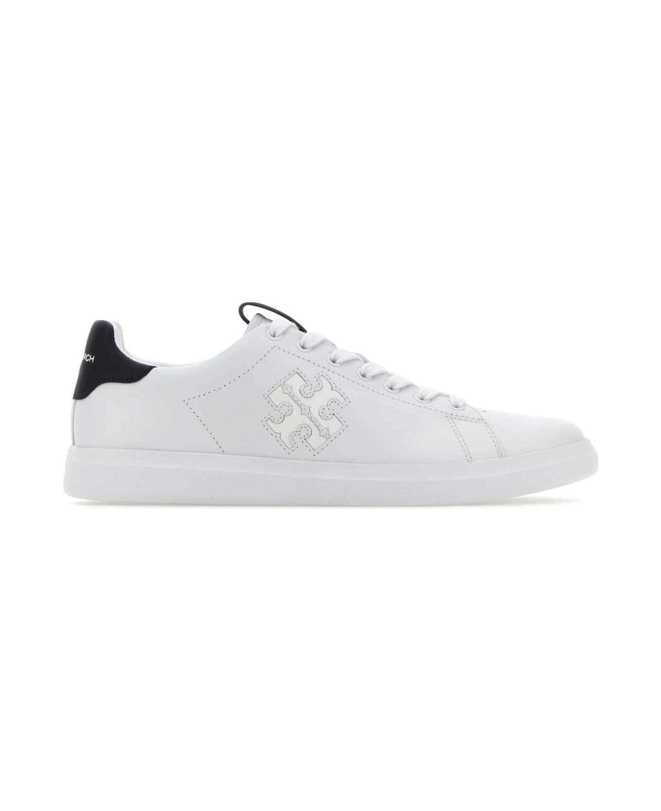 Tory Burch Chalk Leather Howell Court Sneakers - WHITEPERFECTNAVY