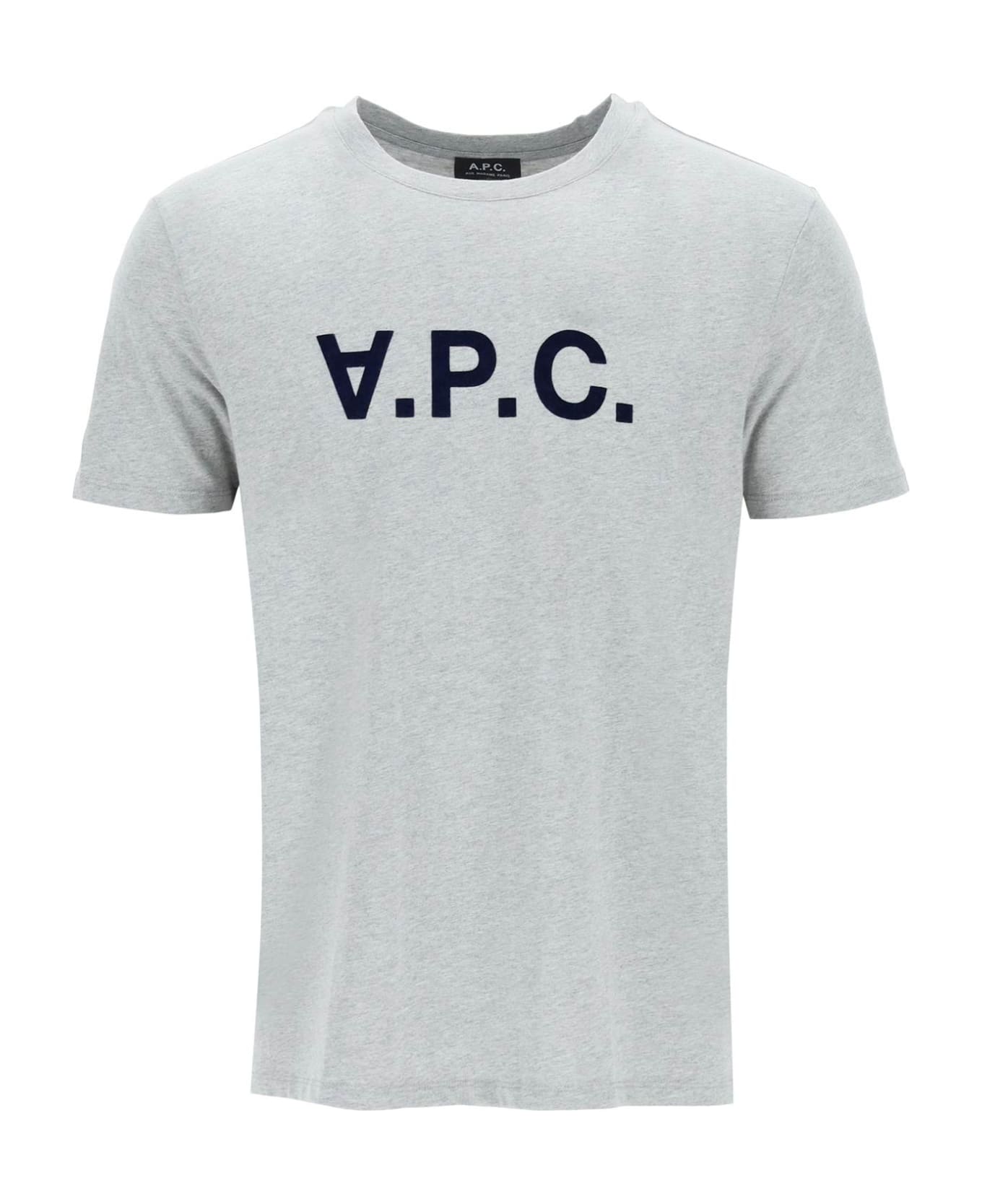 A.P.C. Logo Round Neck T-shirt - Grey シャツ