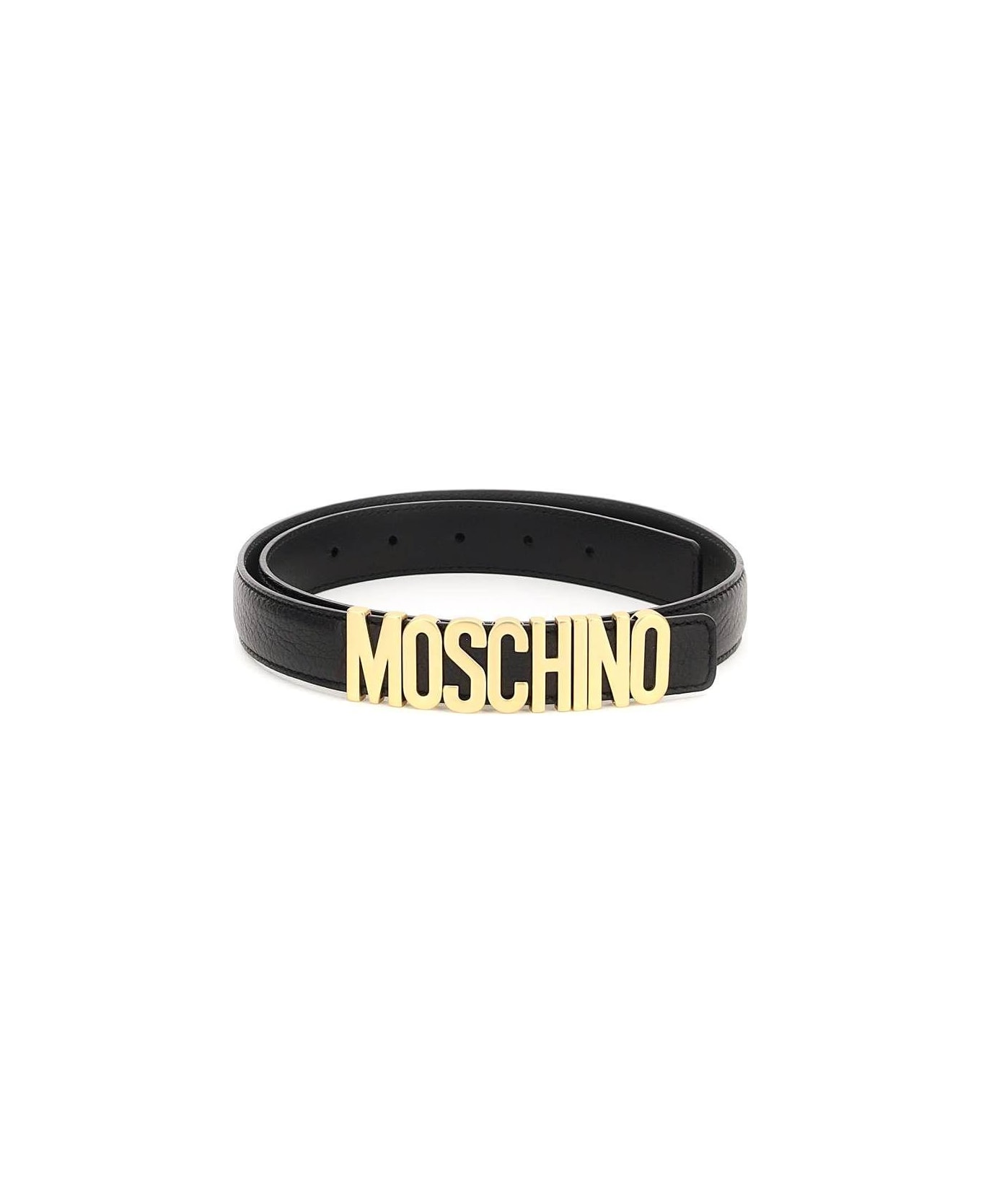 Moschino Lettering Logo Belt Moschino - BLACK ベルト
