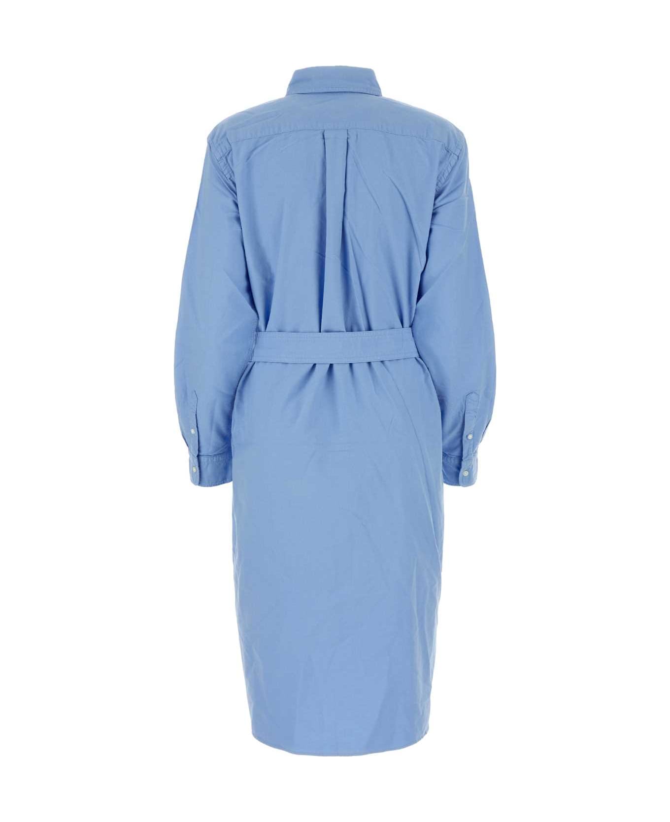 Polo Ralph Lauren Cerulean Blue Oxford Shirt Dress - LIGHTBLUE
