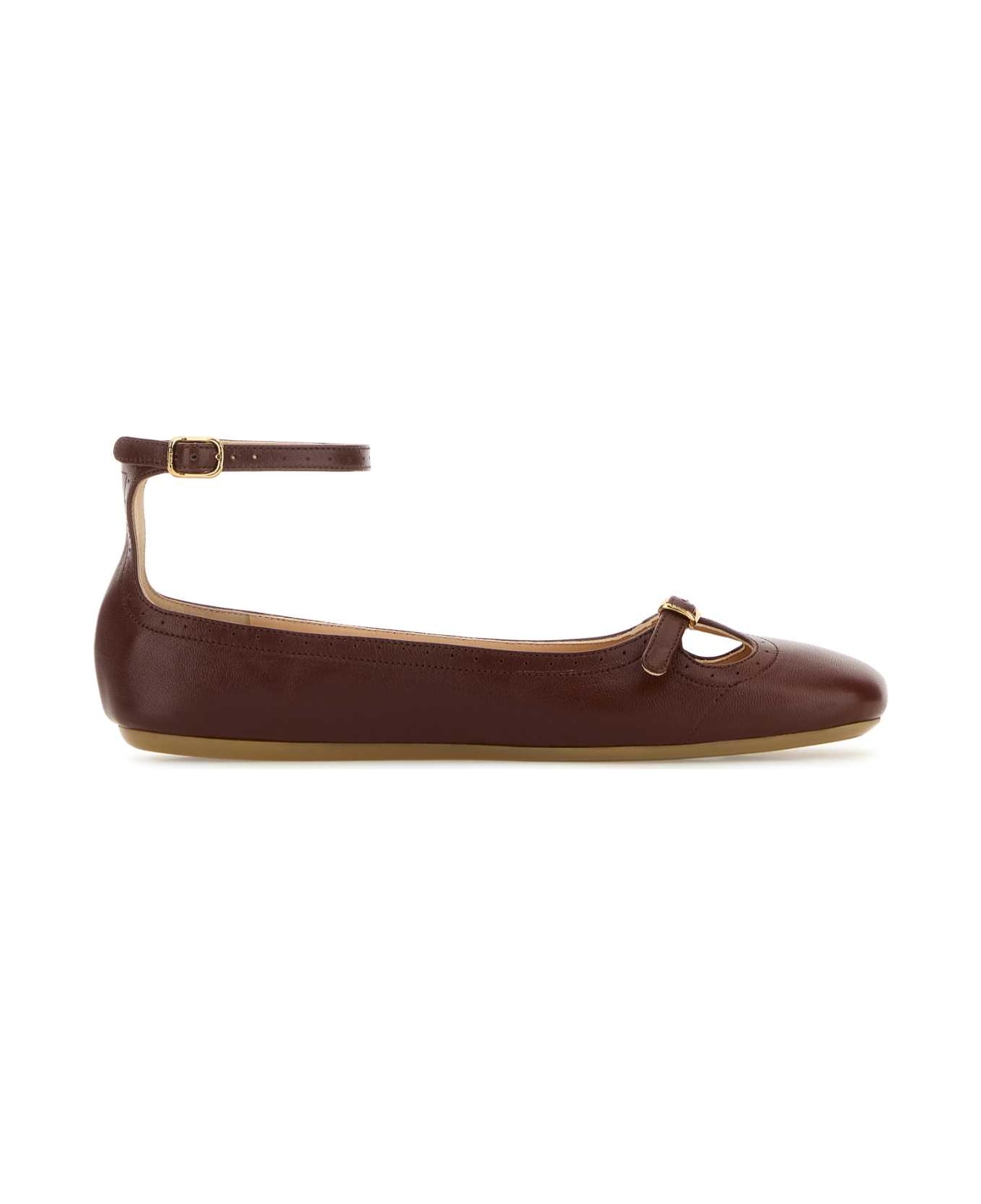 Chloé Brown Leather Misty Ballerinas - SOOTYBROWN フラットシューズ