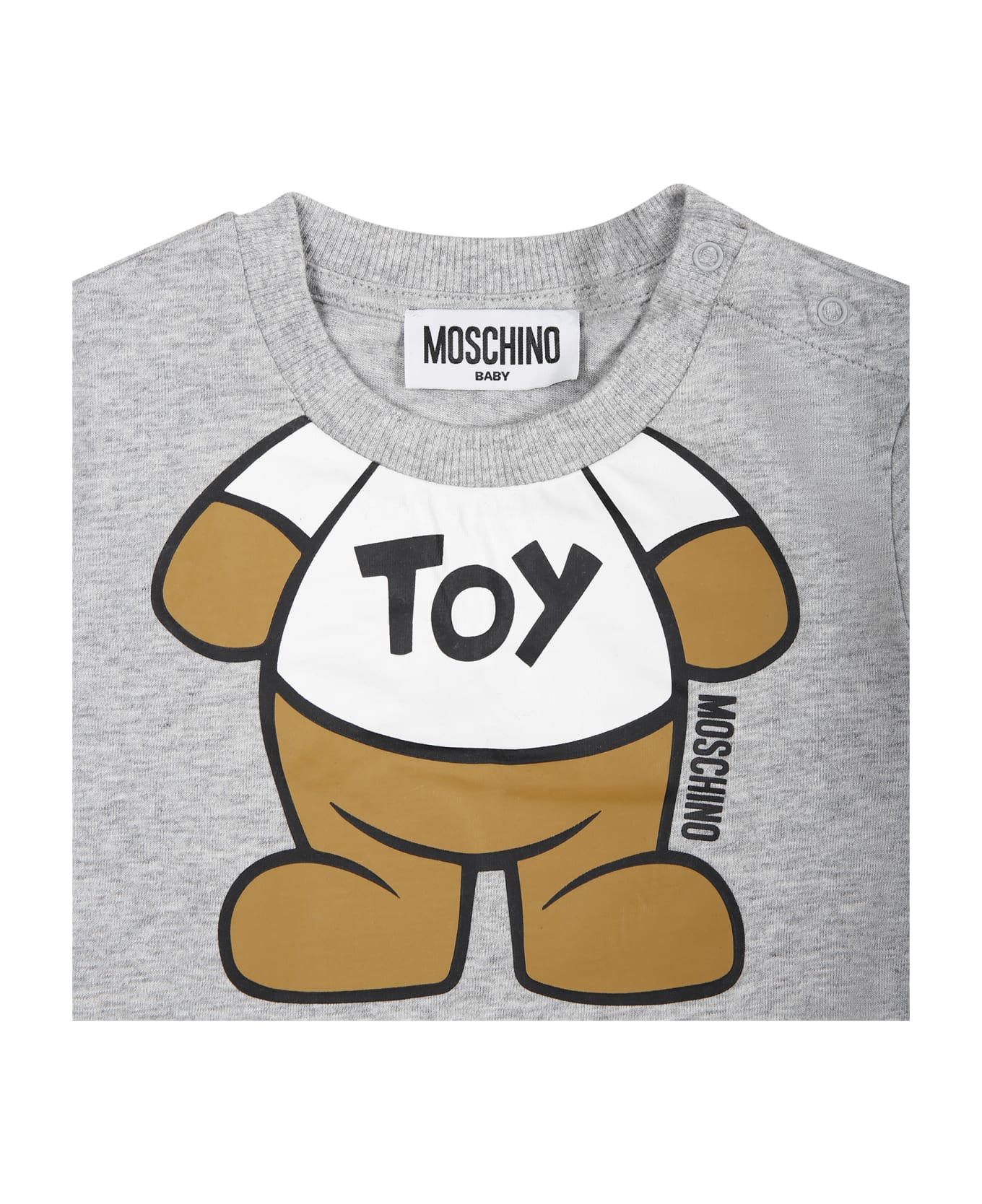 Moschino Gray T-shirt For Babies With Teddy Bear - Grey