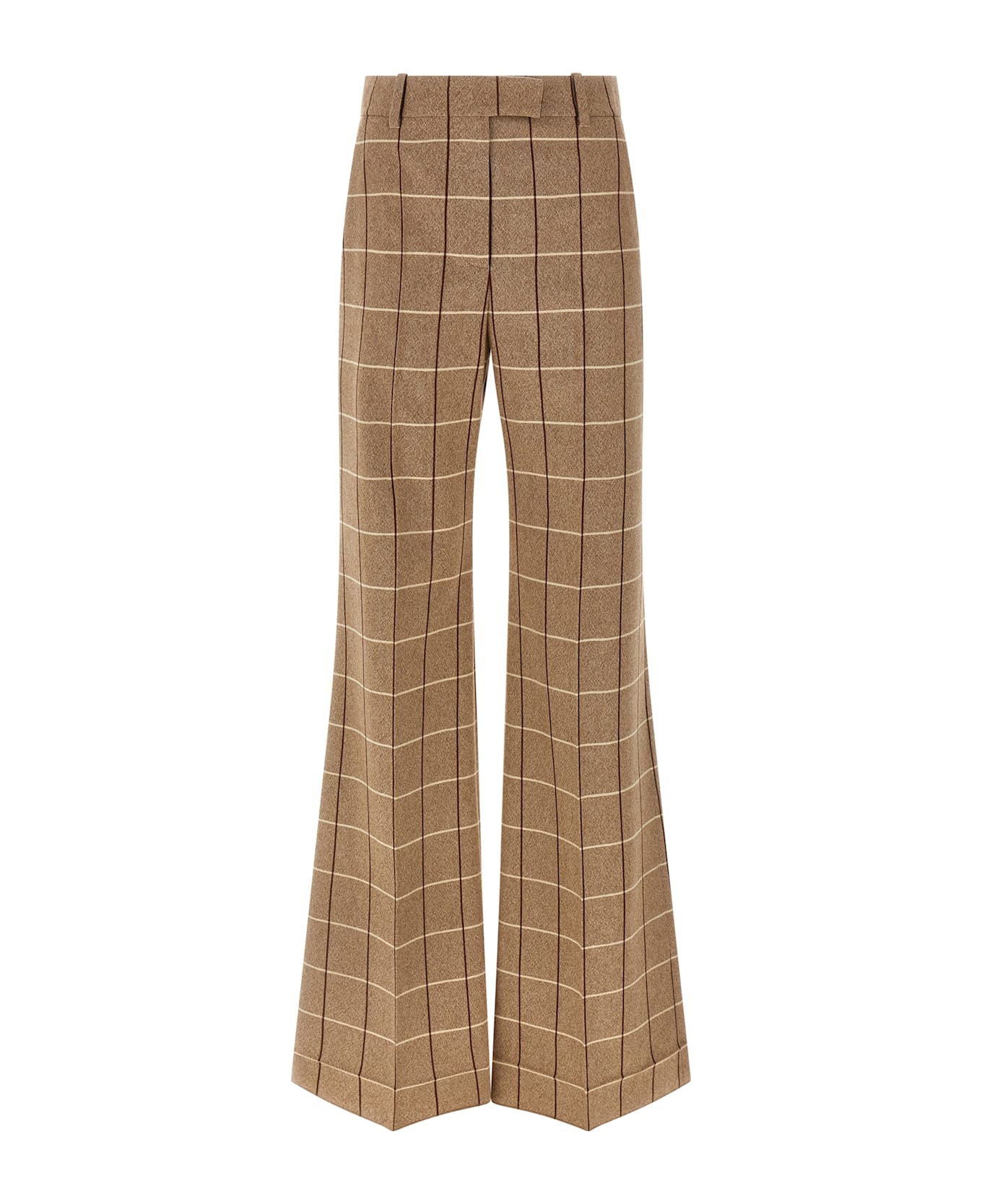 Valentino Garavani Valentinogaravani Wool Pants With Window Pattern - Beige