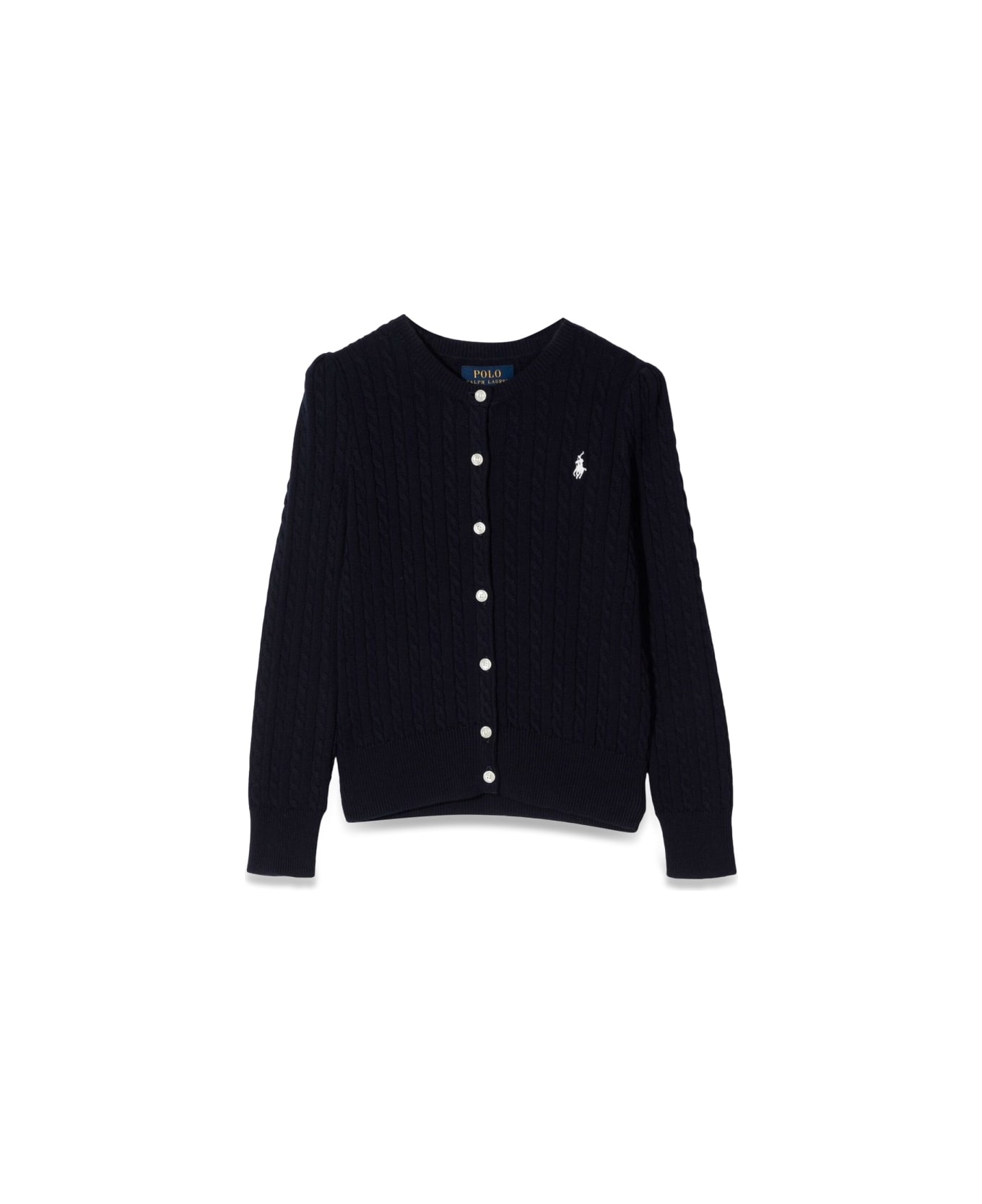 Polo Ralph Lauren Girl Braided Cardigan - BLUE