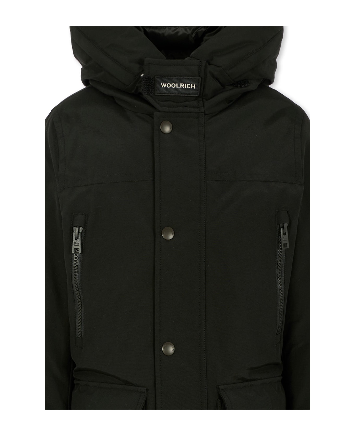 Woolrich Black New Ramar Arctic Parka For Boy With Logo - Black