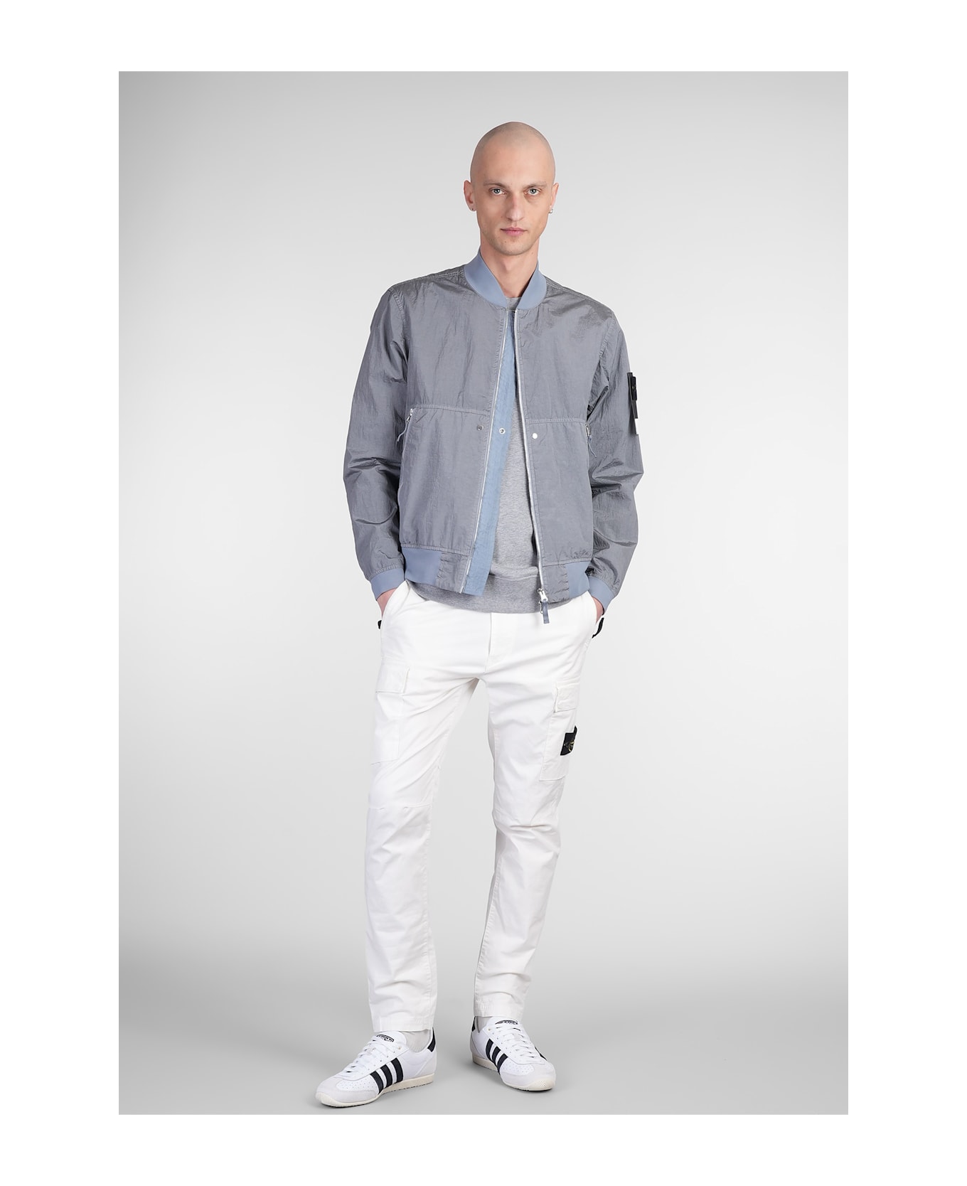 Bomber Jacket In Grey Polyamide - Thumbnail 3