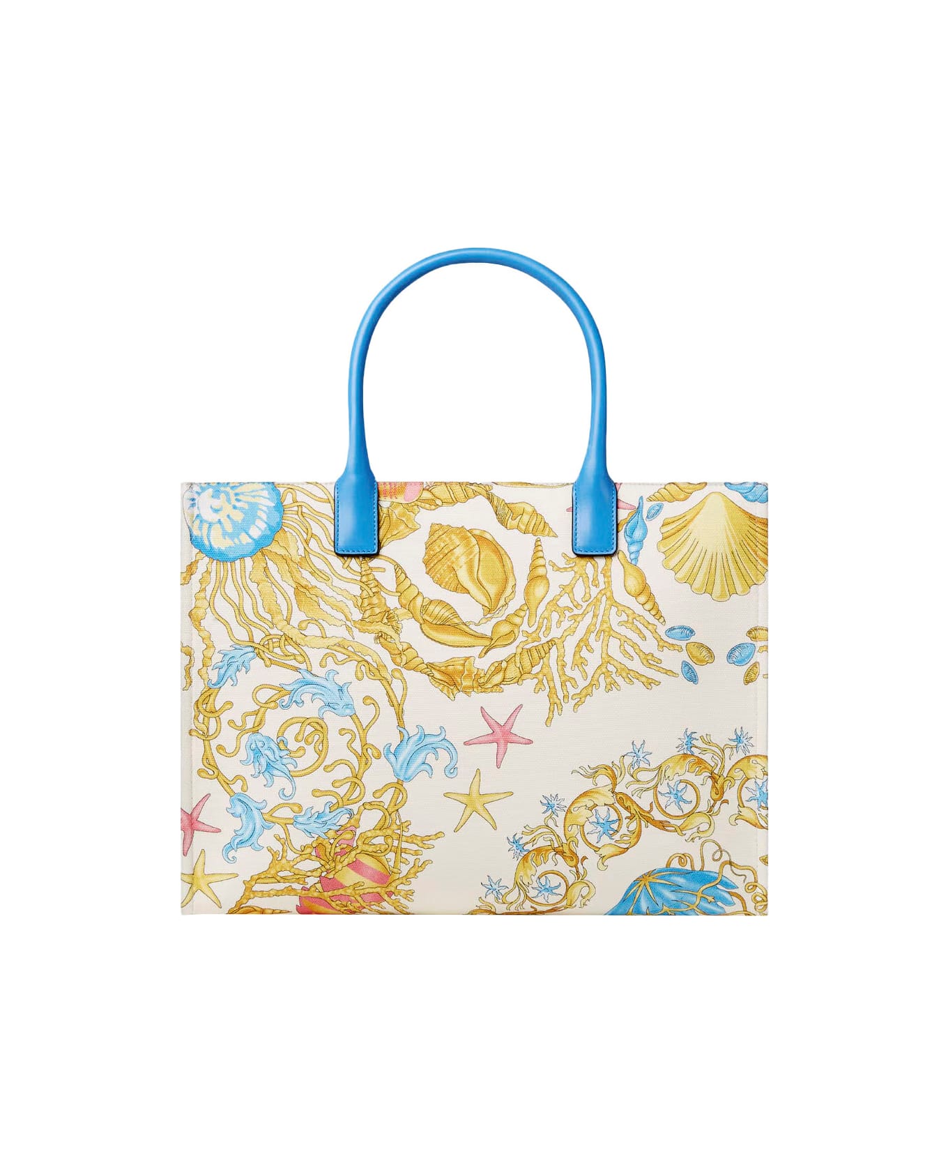 Versace Multicolor Tote Bag With Medusa Detail On The Front And All-over Underwater Barocco Print In Cotton Woman - Multicolor