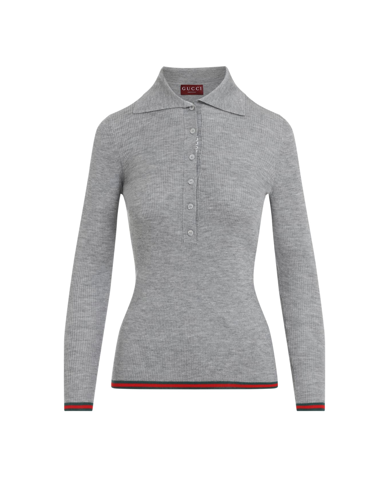 Gucci Web Polo - Light Grey  Mel
