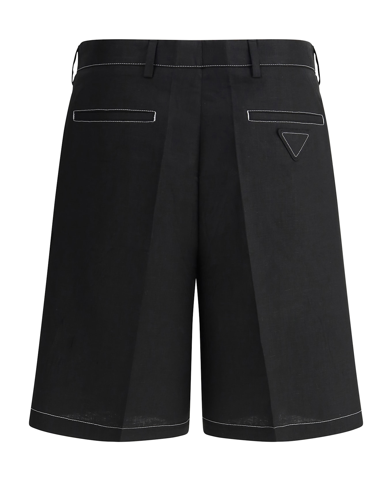 Prada Contrast Stitching Shorts - NERO