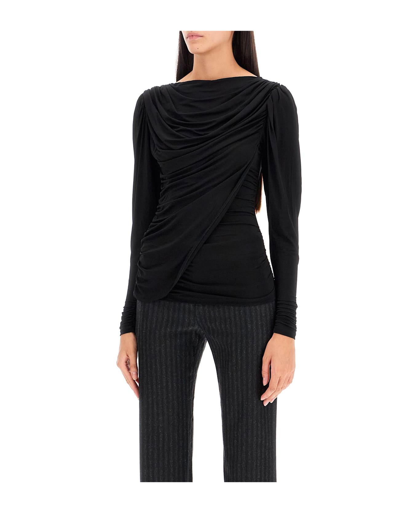 Paloma Wool Drapped Blessy Top - BLACK (Black)