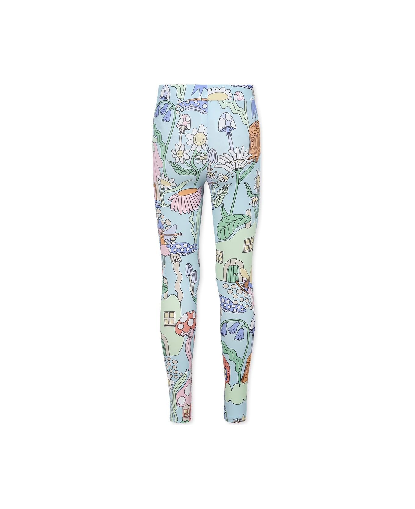 Stella McCartney Kids Light Blue Leggings For Girl With Fairies - Green
