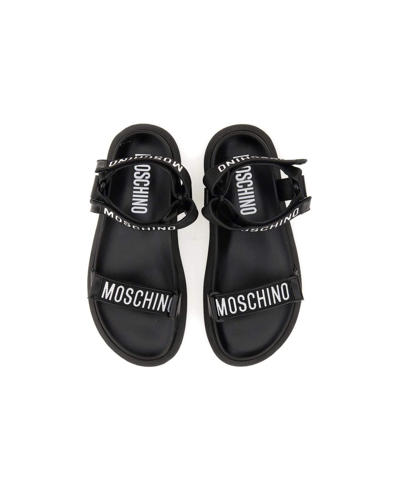 Moschino Sandal With Logo - Nero