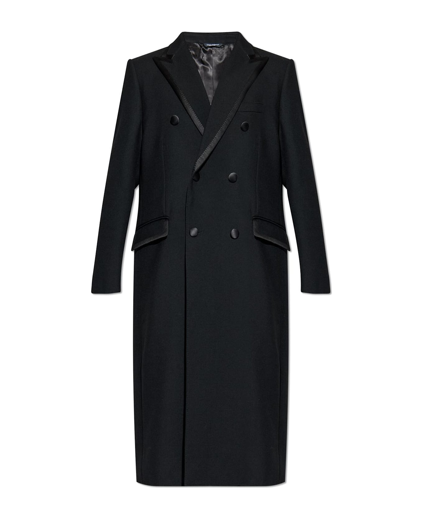 Dolce 
Gabbana Wool Coat With Single Vent - BLACK