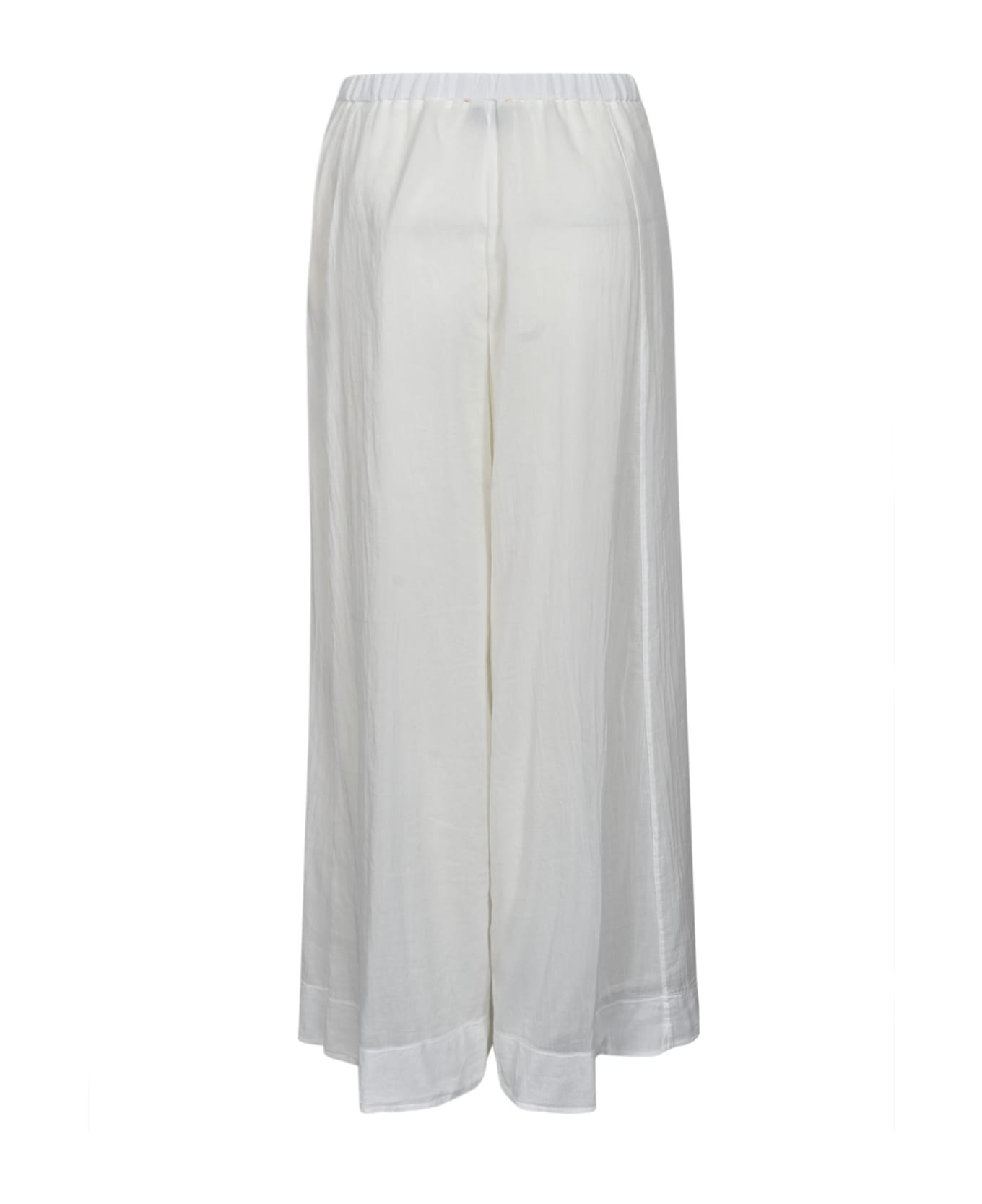 Forte_Forte Buttoned Oversized Trousers - White ボトムス