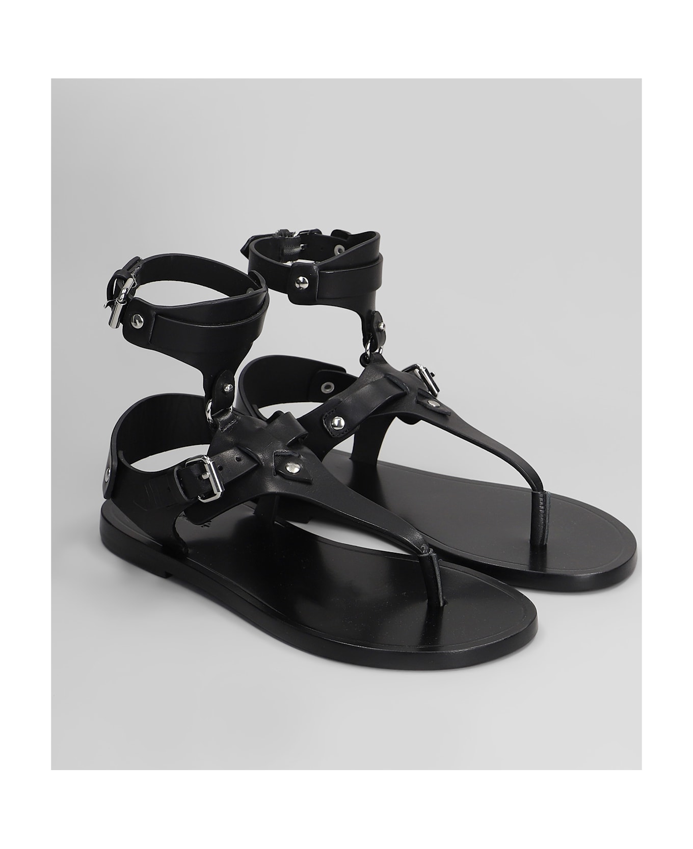 Isabel Marant Eveen Flats In Black Leather - black