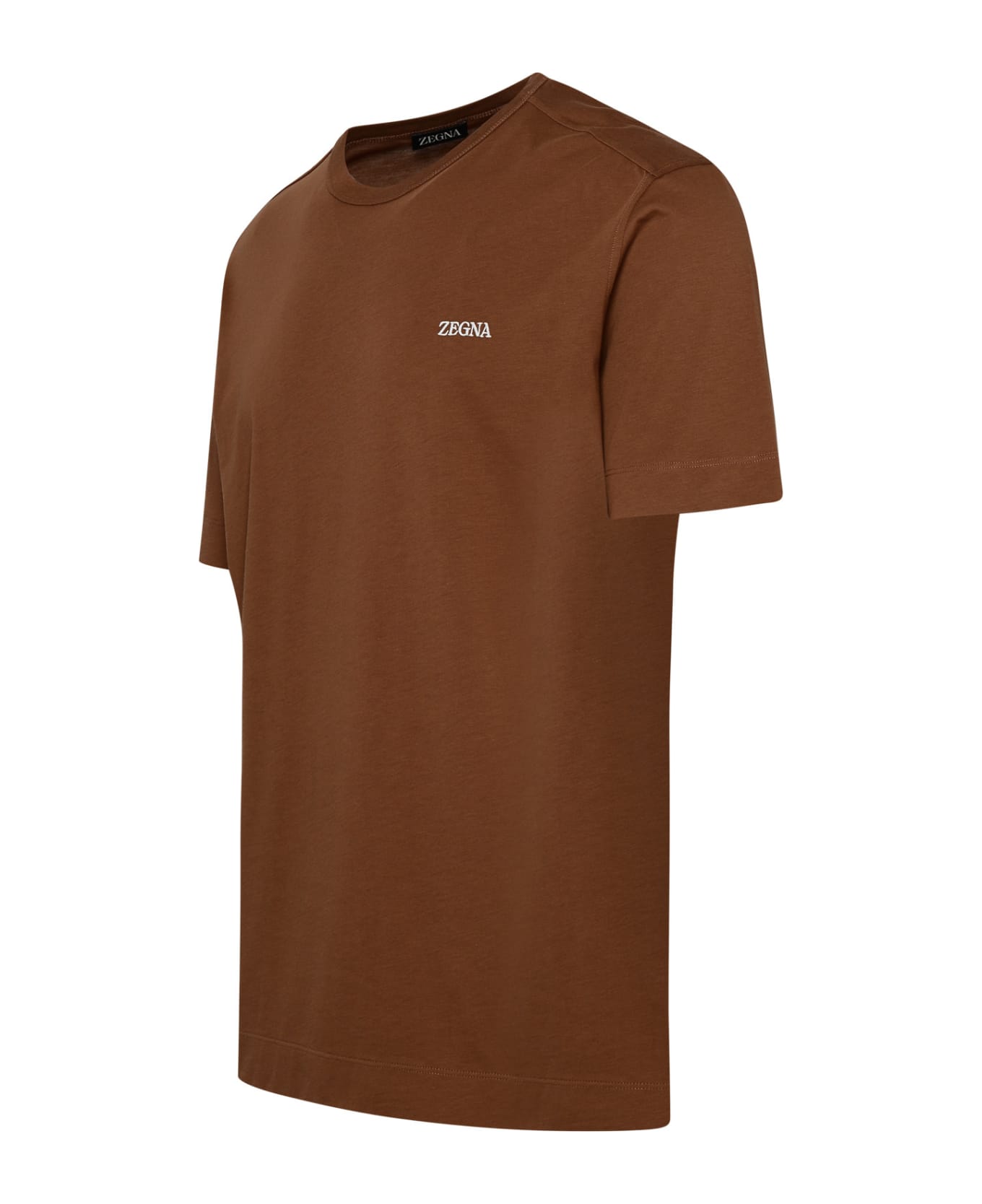 Zegna Brown Cotton T-shirt - Brown