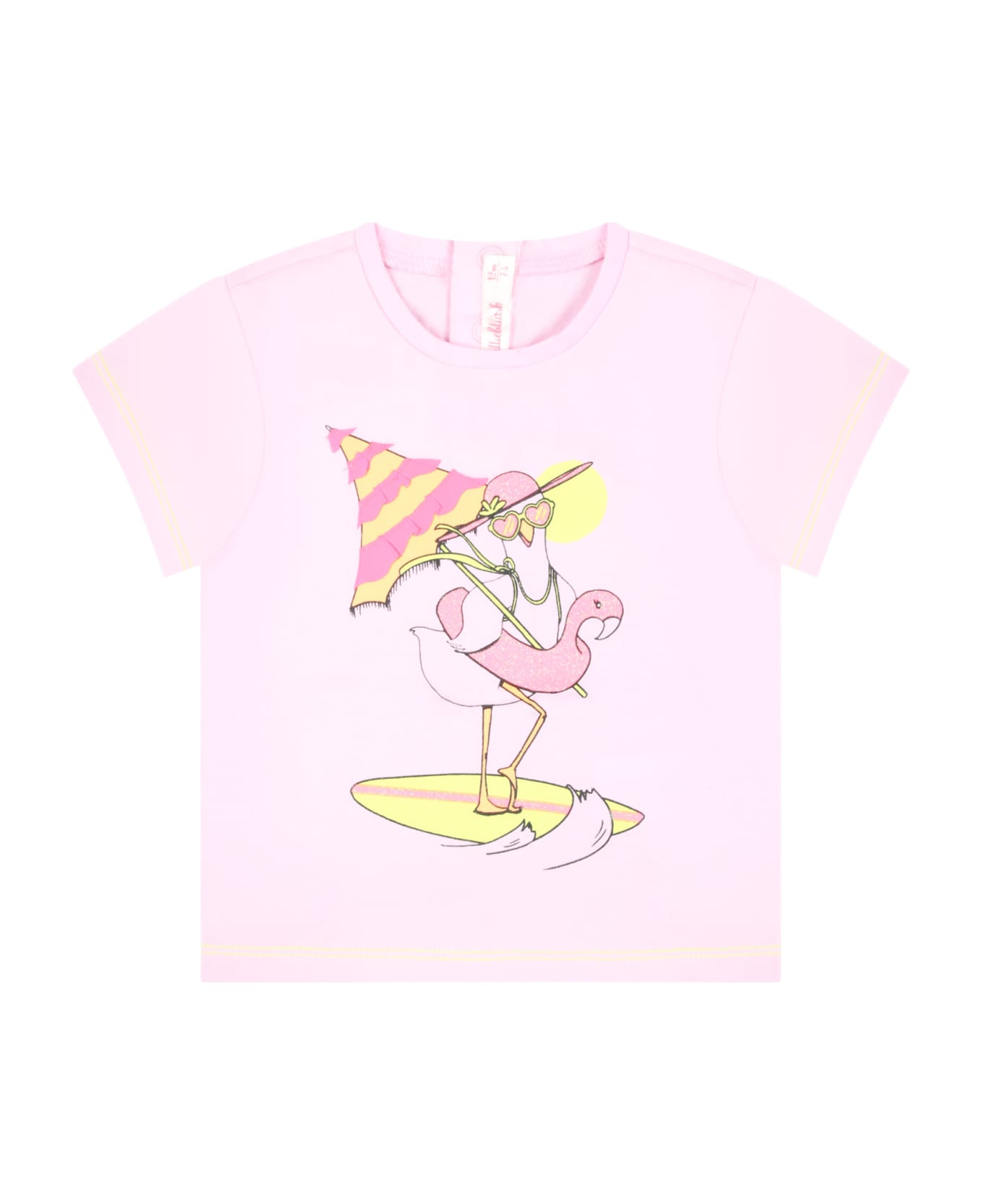 Billieblush T-shirt Rose Pour Bébé Fille Avec Flamant - Pink