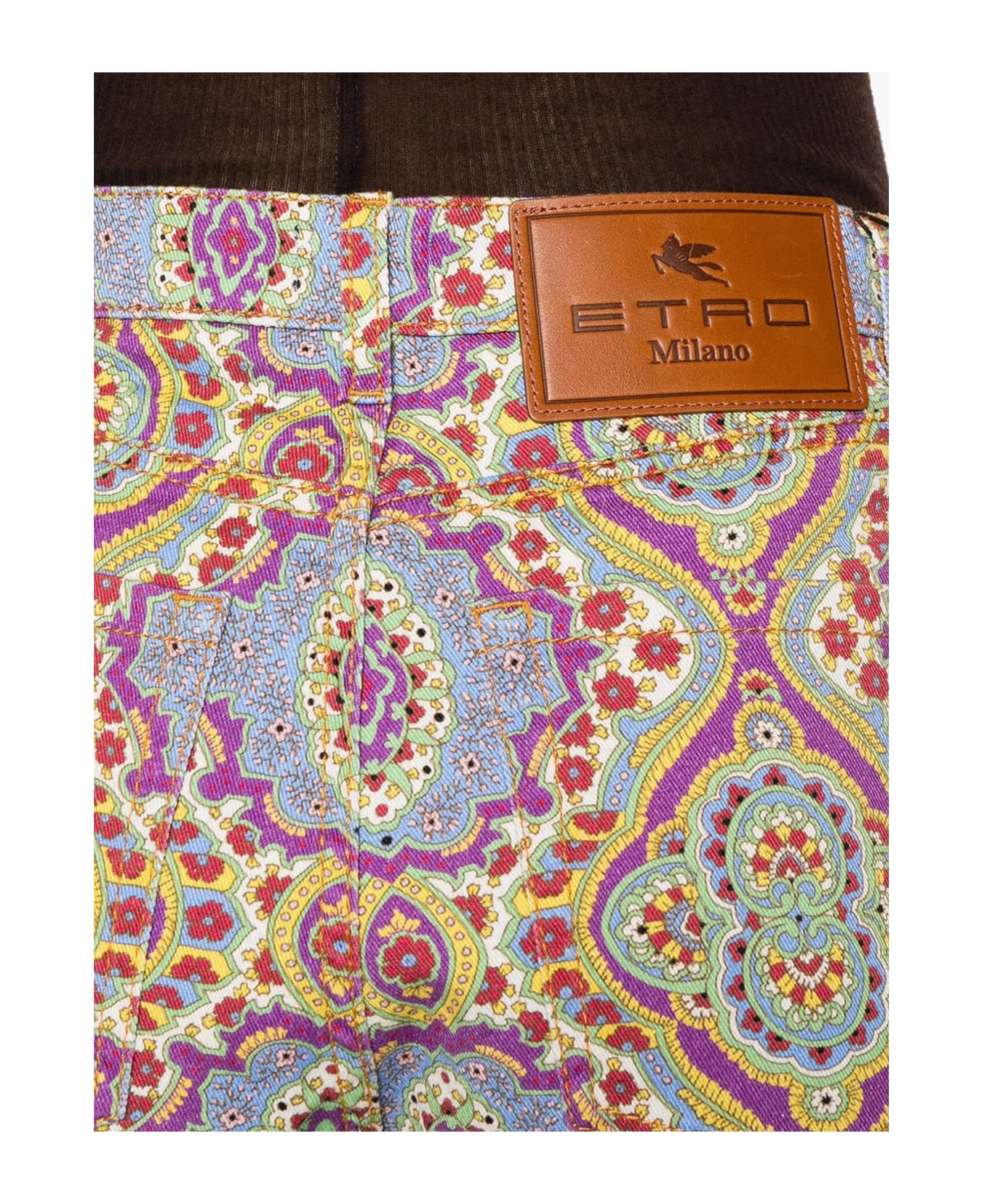 Etro Floral-print Denim Shorts - MultiColour