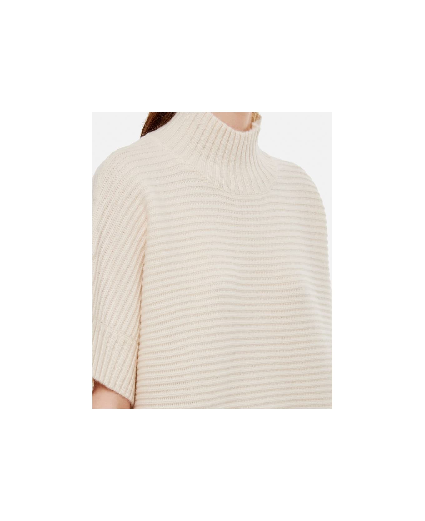 Max Mara Short Sleeves Turtleneck Sweater - White ニットウェア