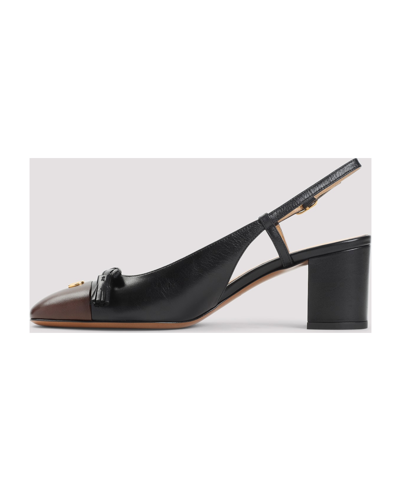 Valentino Garavani Valet Du Roi T.60 Sling Back - Bxv Nero Light Coffee