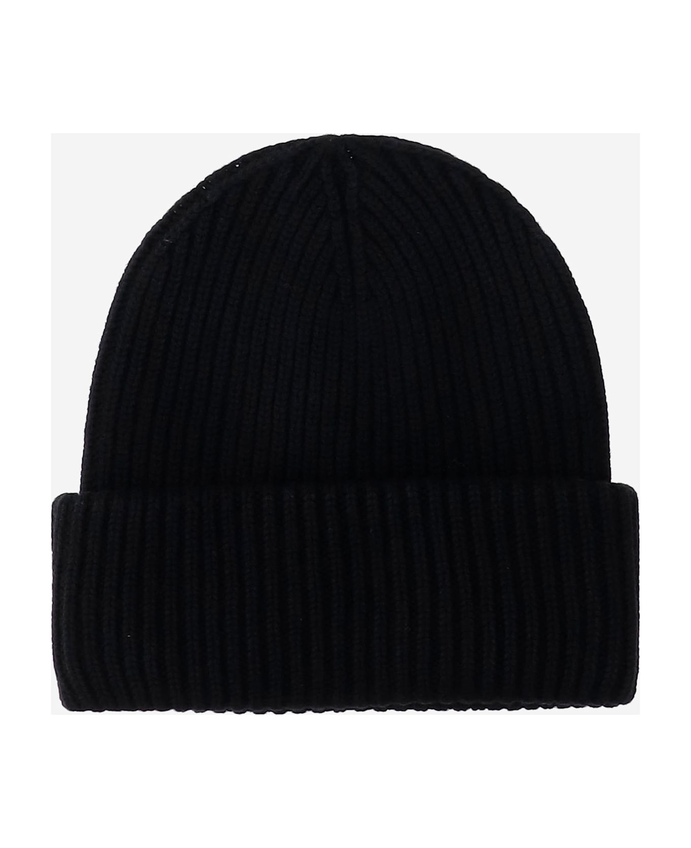 MC2 Saint Barth Wool Blend Beanie With Logo - Black