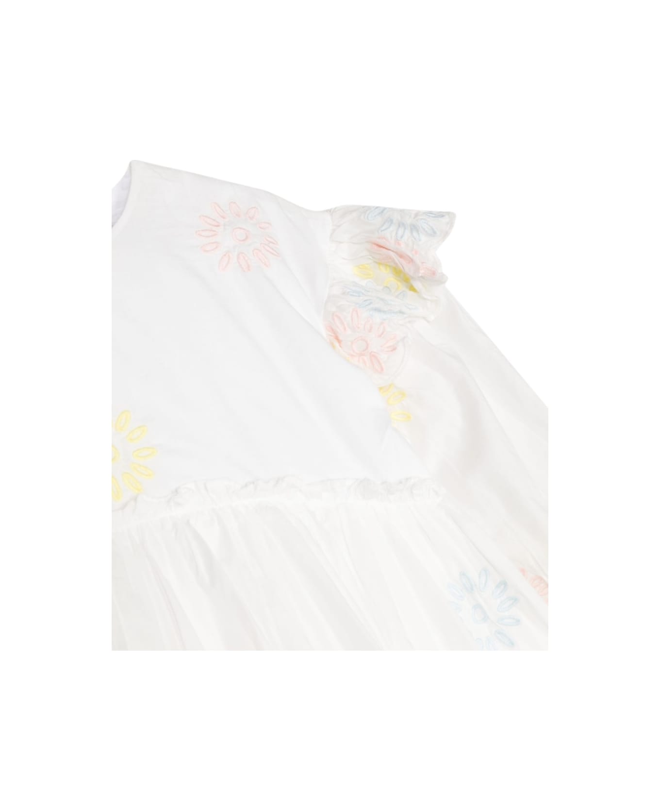 Stella McCartney 3/4 Sleeve Embroidered Dress - IVORY ワンピース＆ドレス