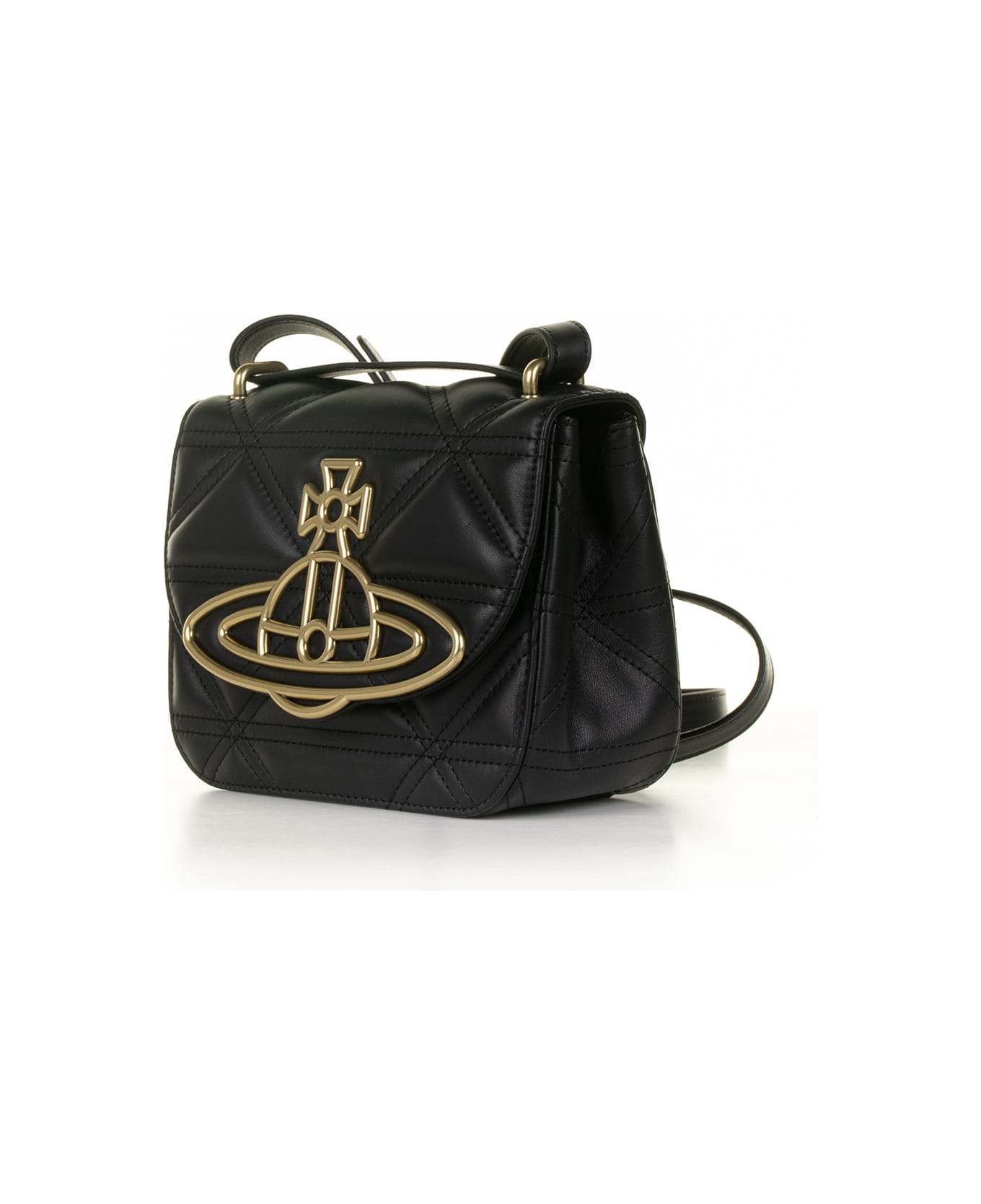 Vivienne Westwood Black Leather Shoulder Bag - BLACK