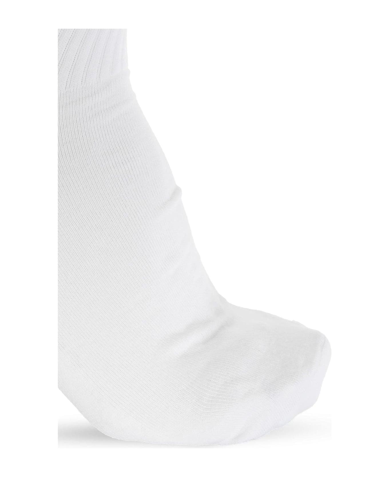 Off-White Logo Intarsia Ribbed Socks - Black