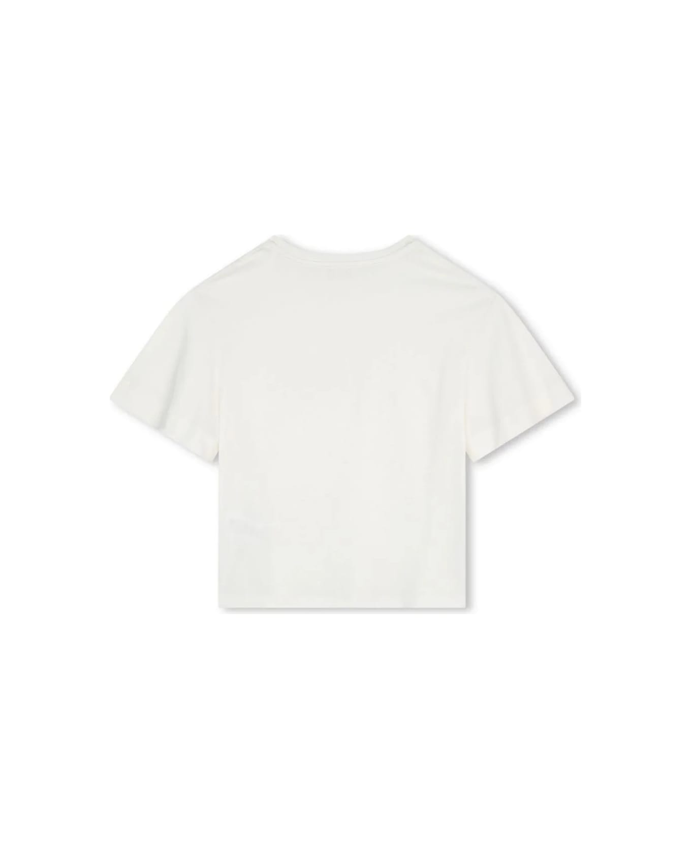 Chloé White T-shirt With Logo And Stars Print - White Tシャツ＆ポロシャツ