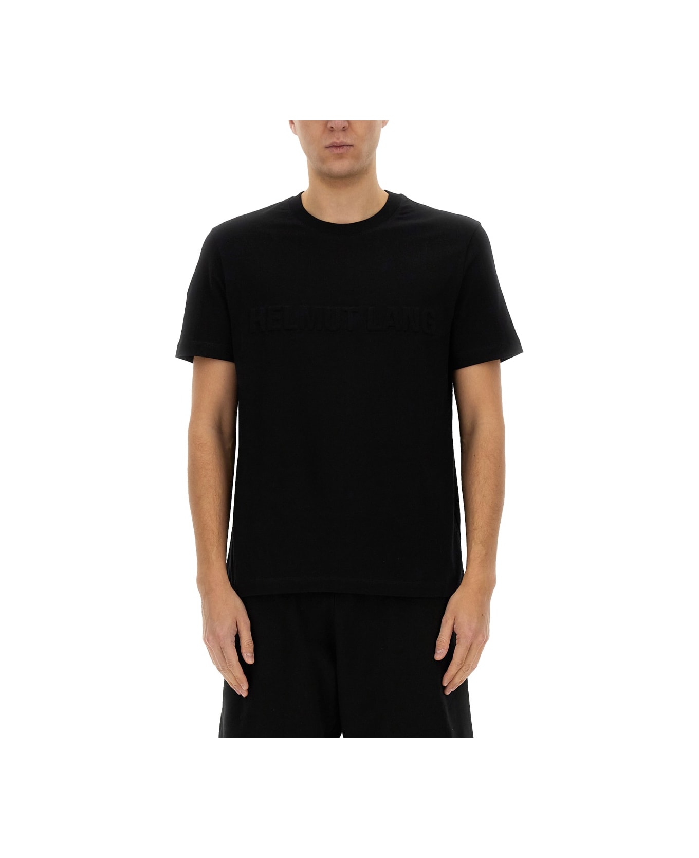 Helmut Lang Embossed Logo T-shirt - BLACK