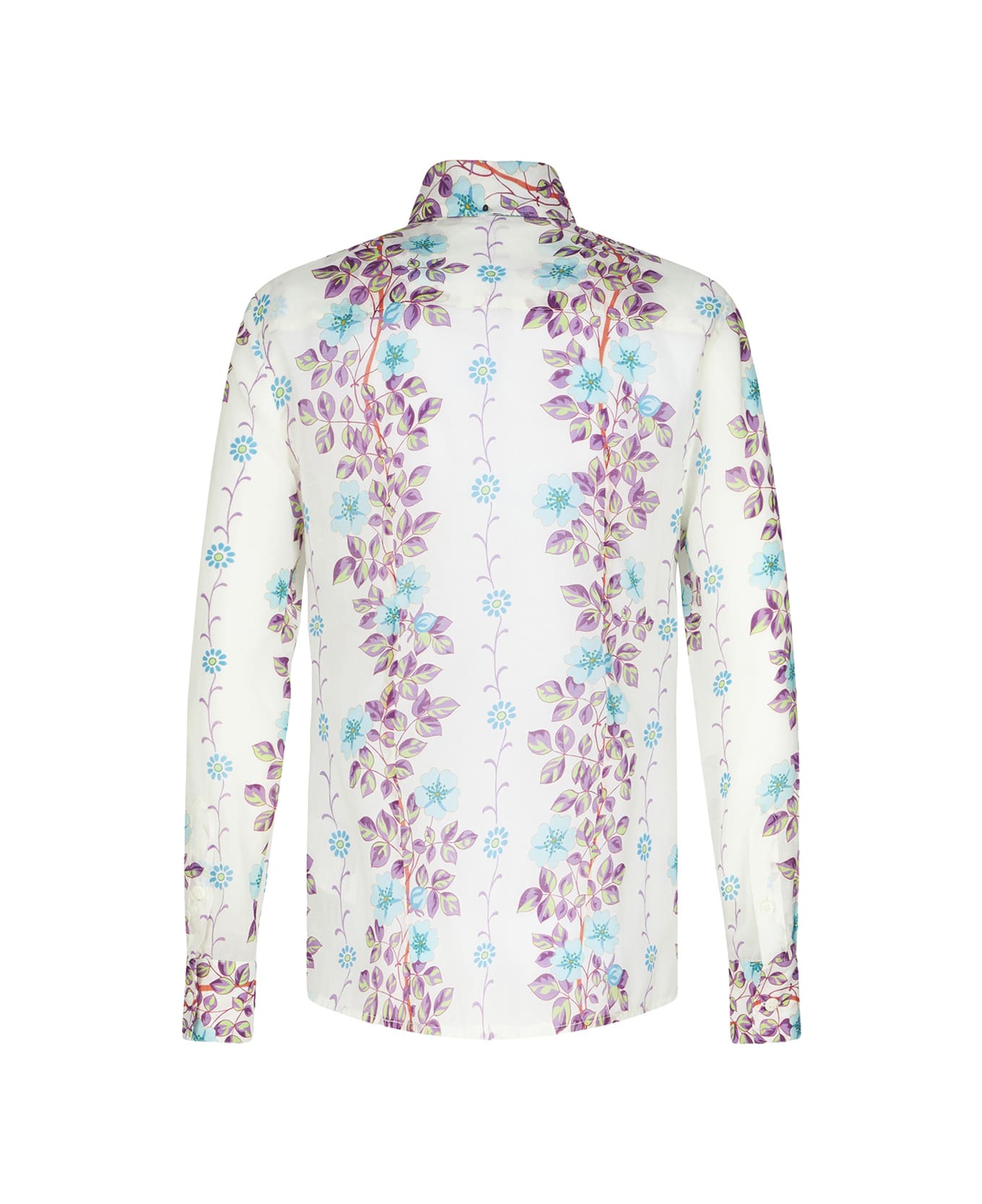 Etro White Shirt With Placed Floral Print - White