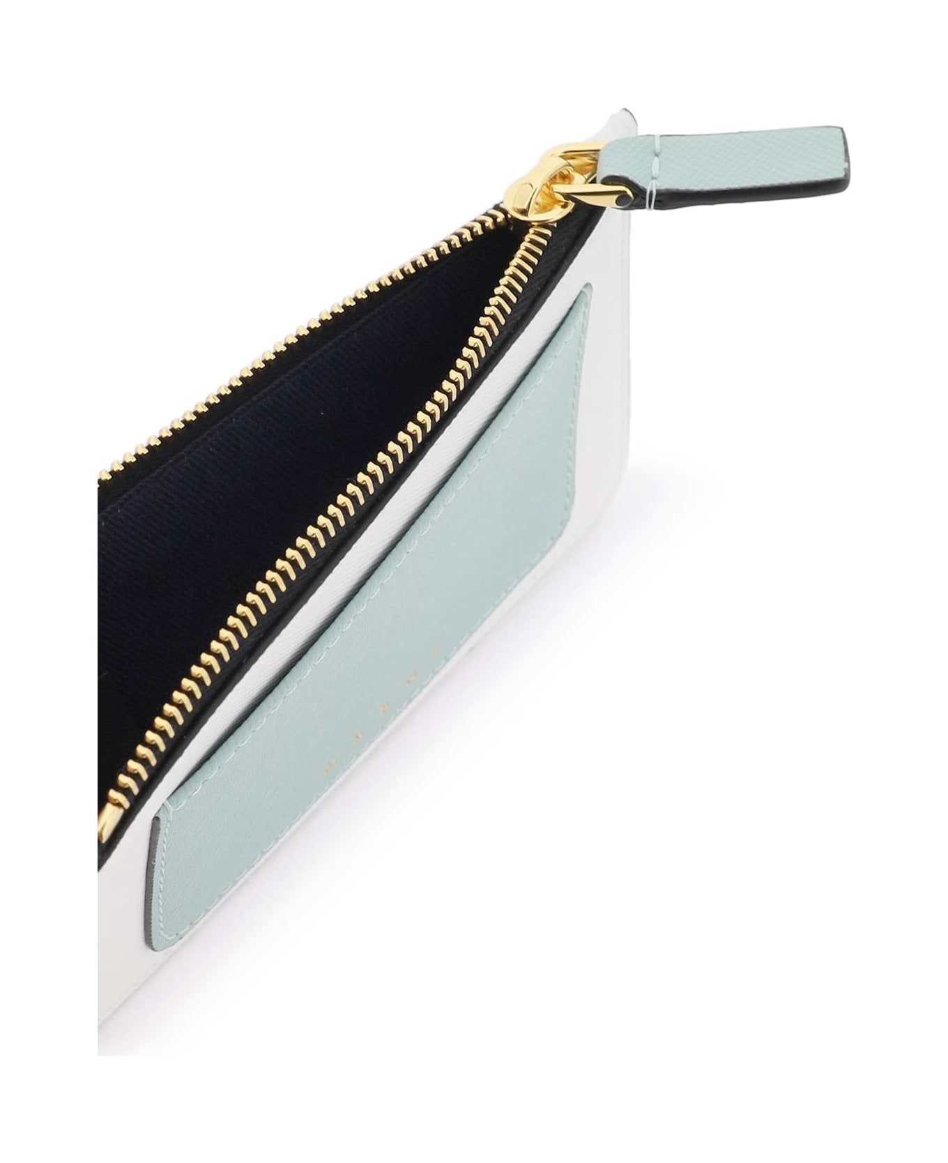 Marni Tricolor Zippered Cardholder - TEA GREEN LIMESTONE LCAMEL (Beige) 財布