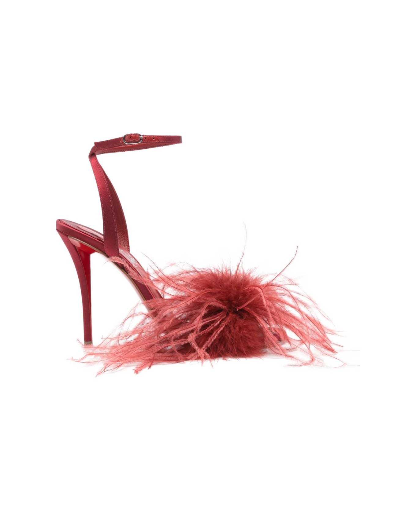 Christian Louboutin Miss Z Plumes Sandals - Red