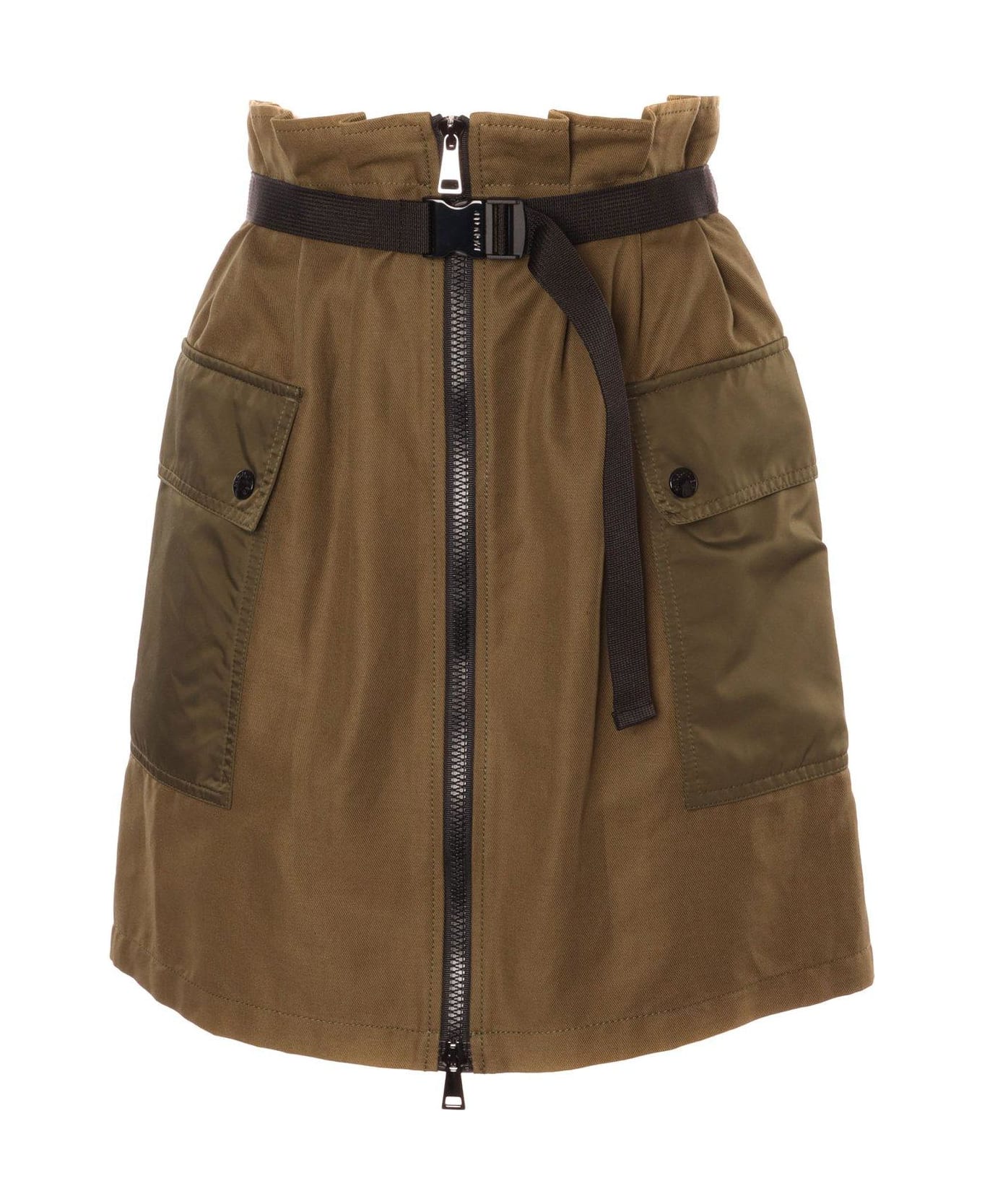 Moncler High Waist Zipped Cargo Mini Skirt - MILITARY GREEN スカート