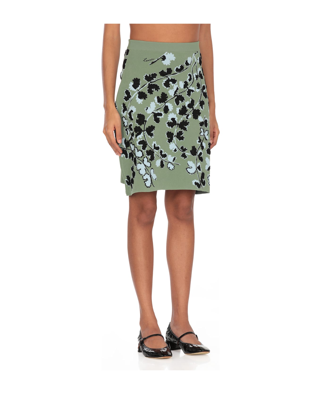 Lanvin Skirt With Floral Pattern - Green