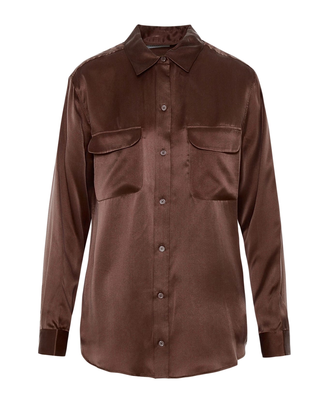 Equipment Brown Silk Shirt - Brown