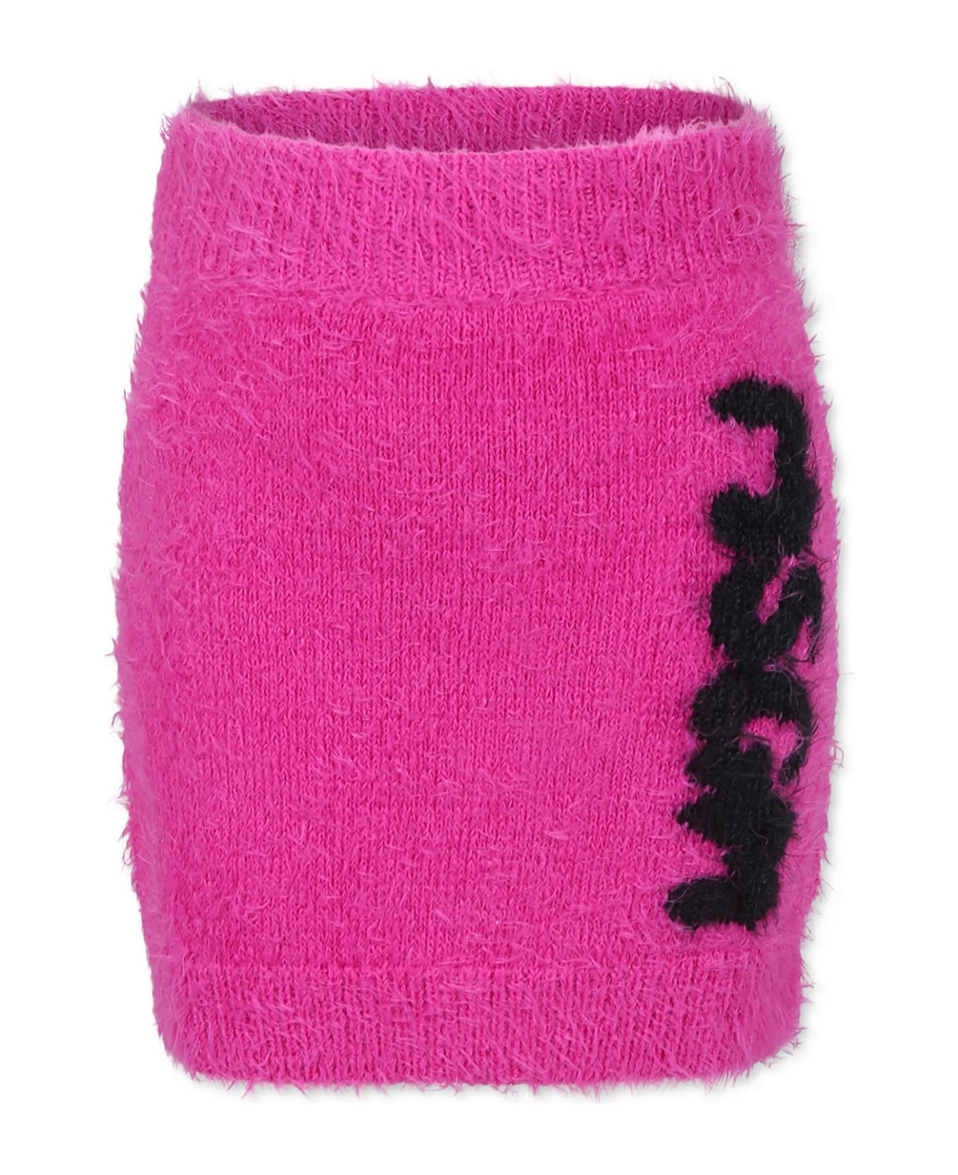 MSGM Fuchsia Skirt For Girl With Logo - Fuchsia