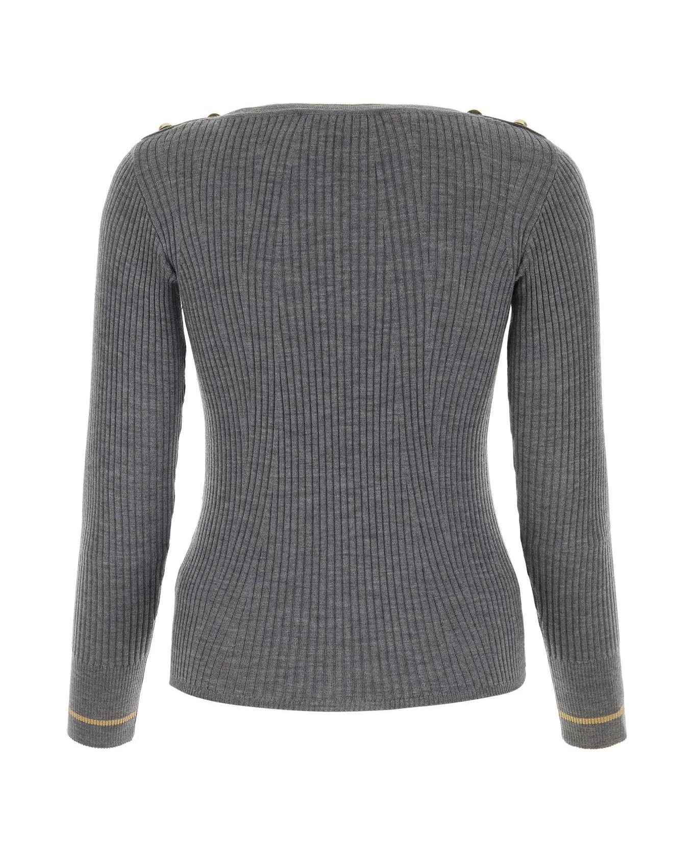 Max Mara Studio Grey Wool Sweater - Grey