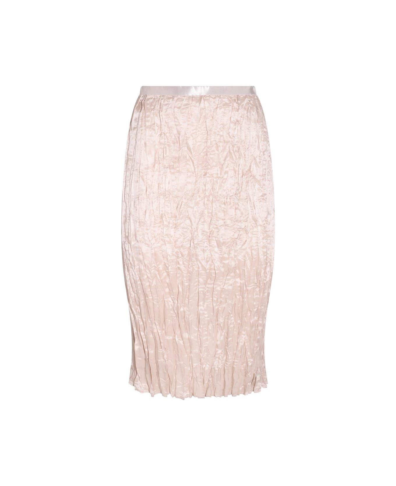 Acne Studios Runched Detailed Satin Skirt - BEIGE